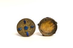 Antica scatola in filigrana di lapis tibetano