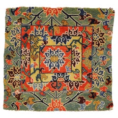 Tapis de méditation tibétain ancien pour un haut Lama