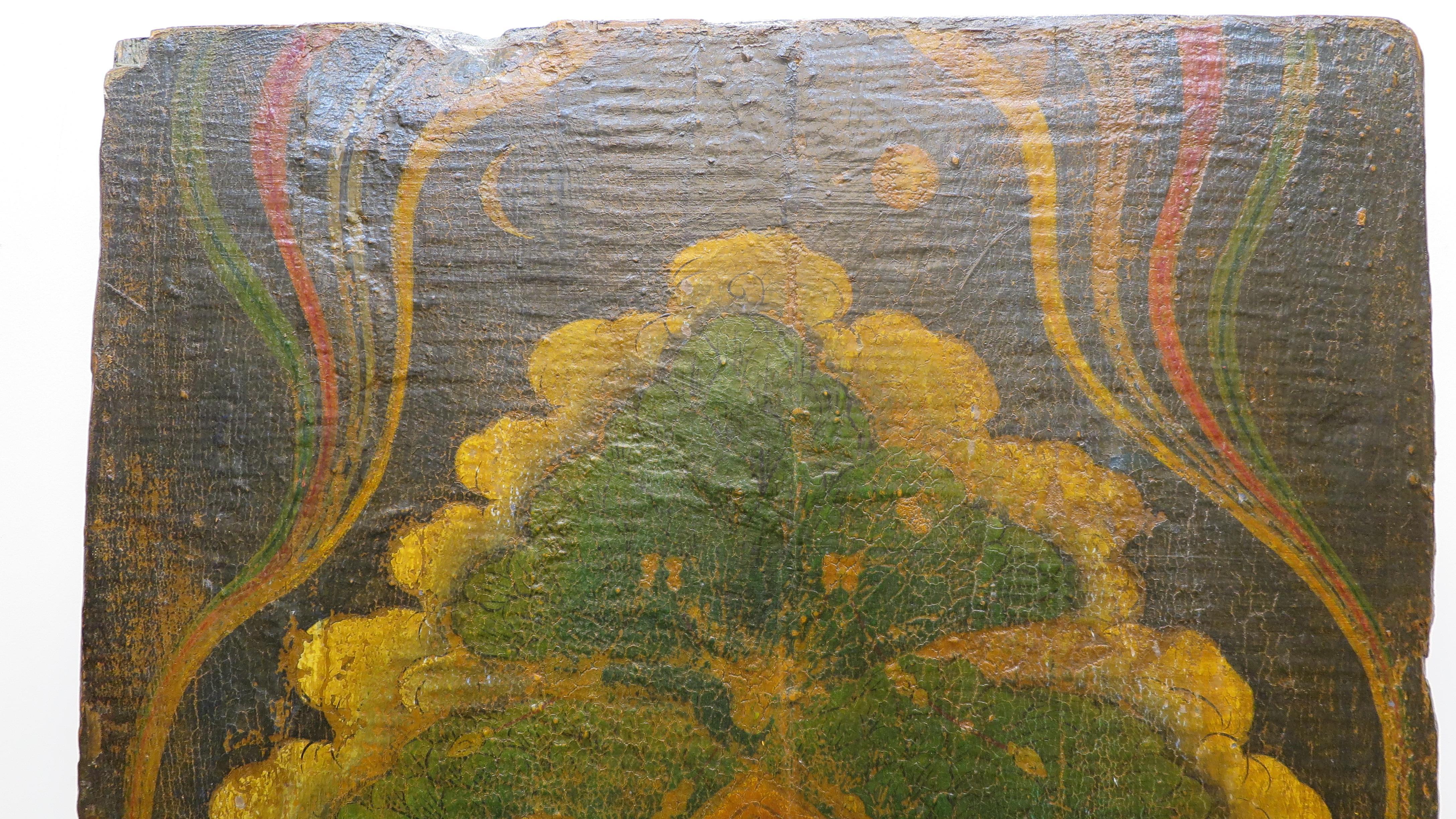 20th Century Antique Tibetan Painted Door For Sale