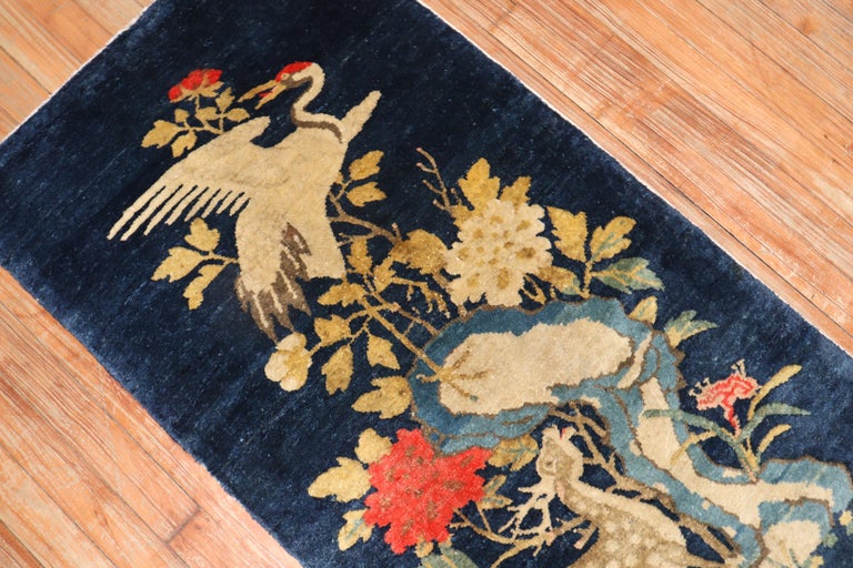 Antique Tibetan Pictorial Throw Rug For Sale at 1stDibs