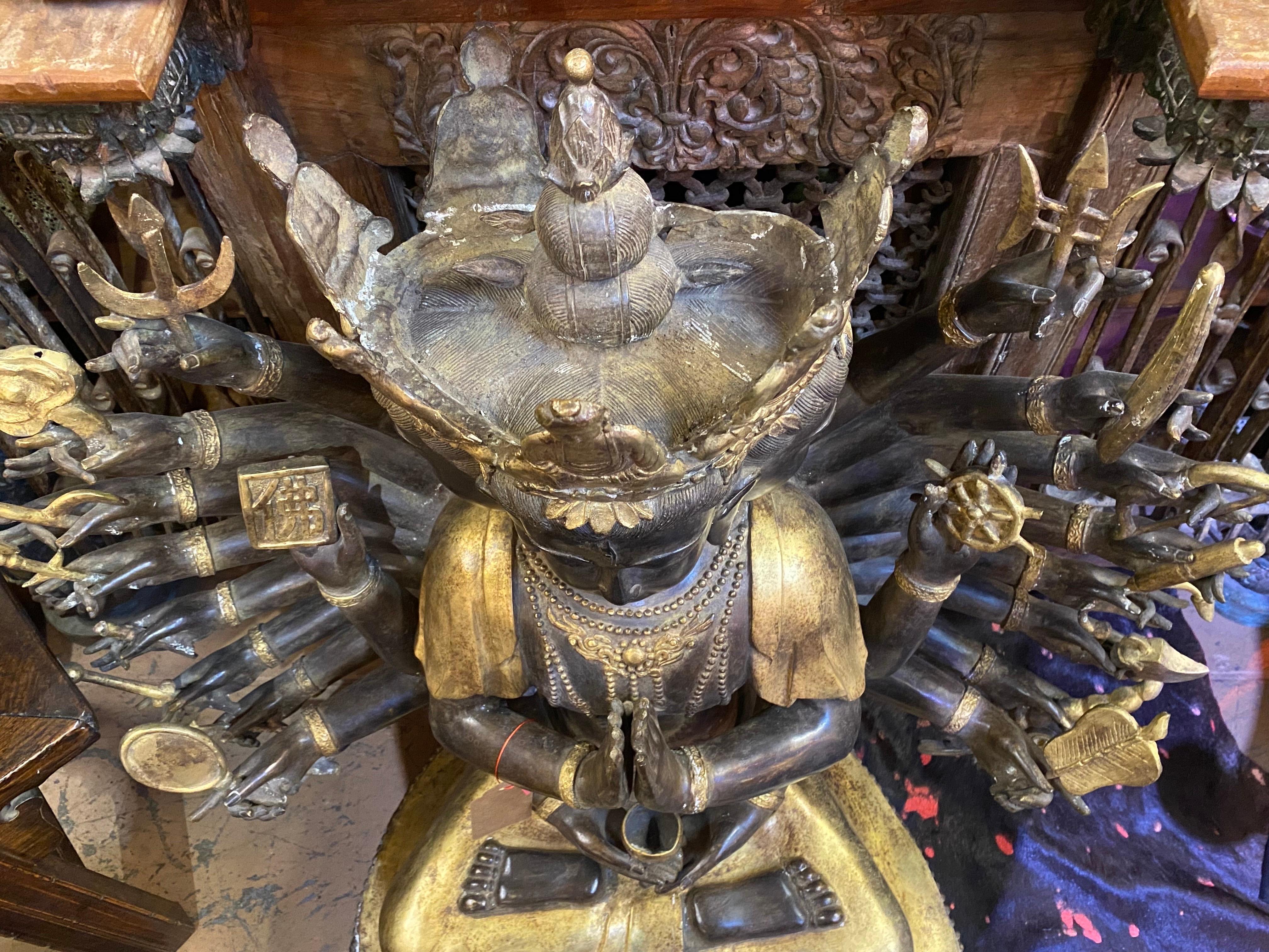 19th Century Antique Tibetan Praying Crowned Buddha For Sale