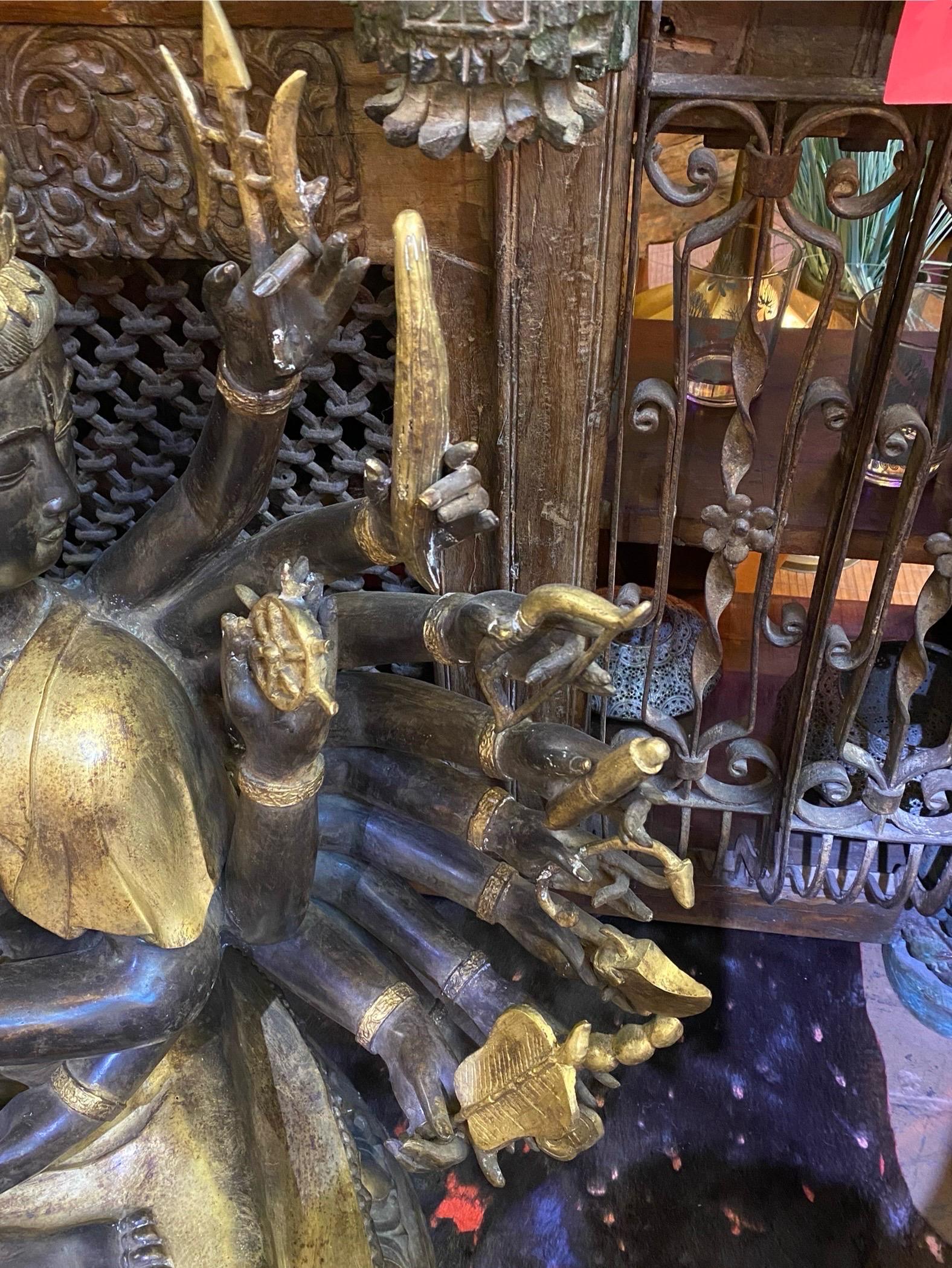 Metal Antique Tibetan Praying Crowned Buddha For Sale