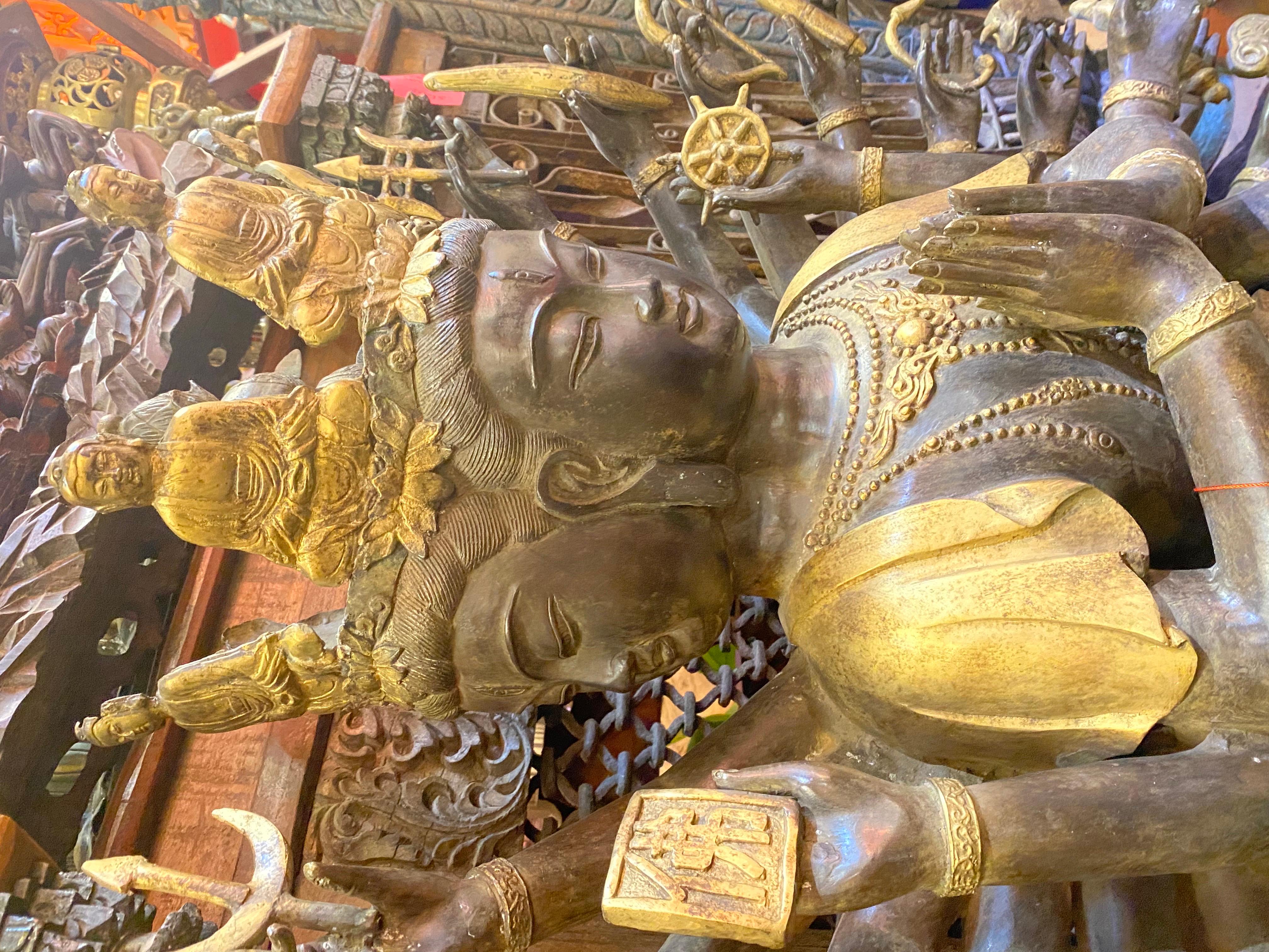 Antique Tibetan Praying Crowned Buddha For Sale 1