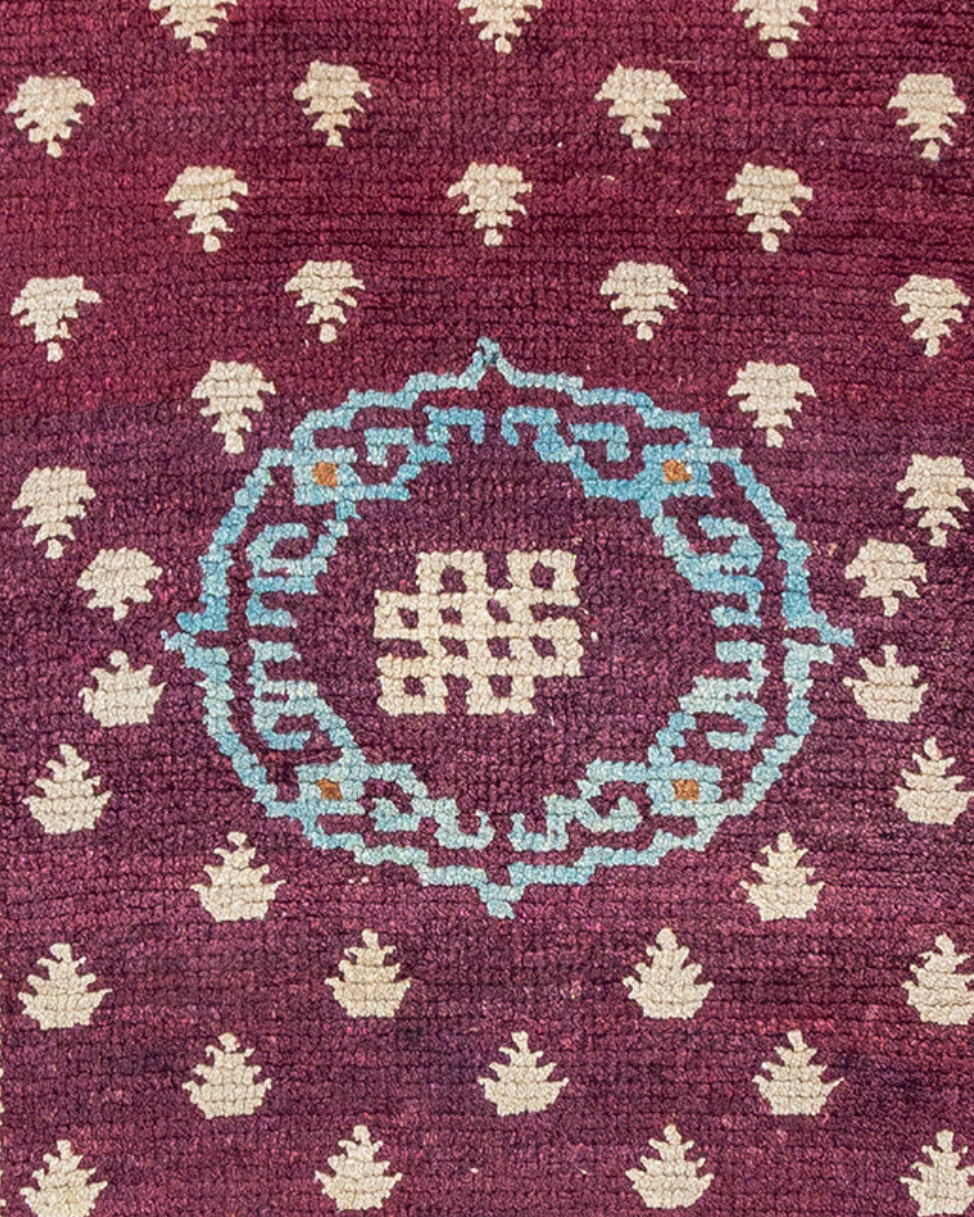 Hand-Woven Antique Tibetan Rug, Mid-19th Century For Sale