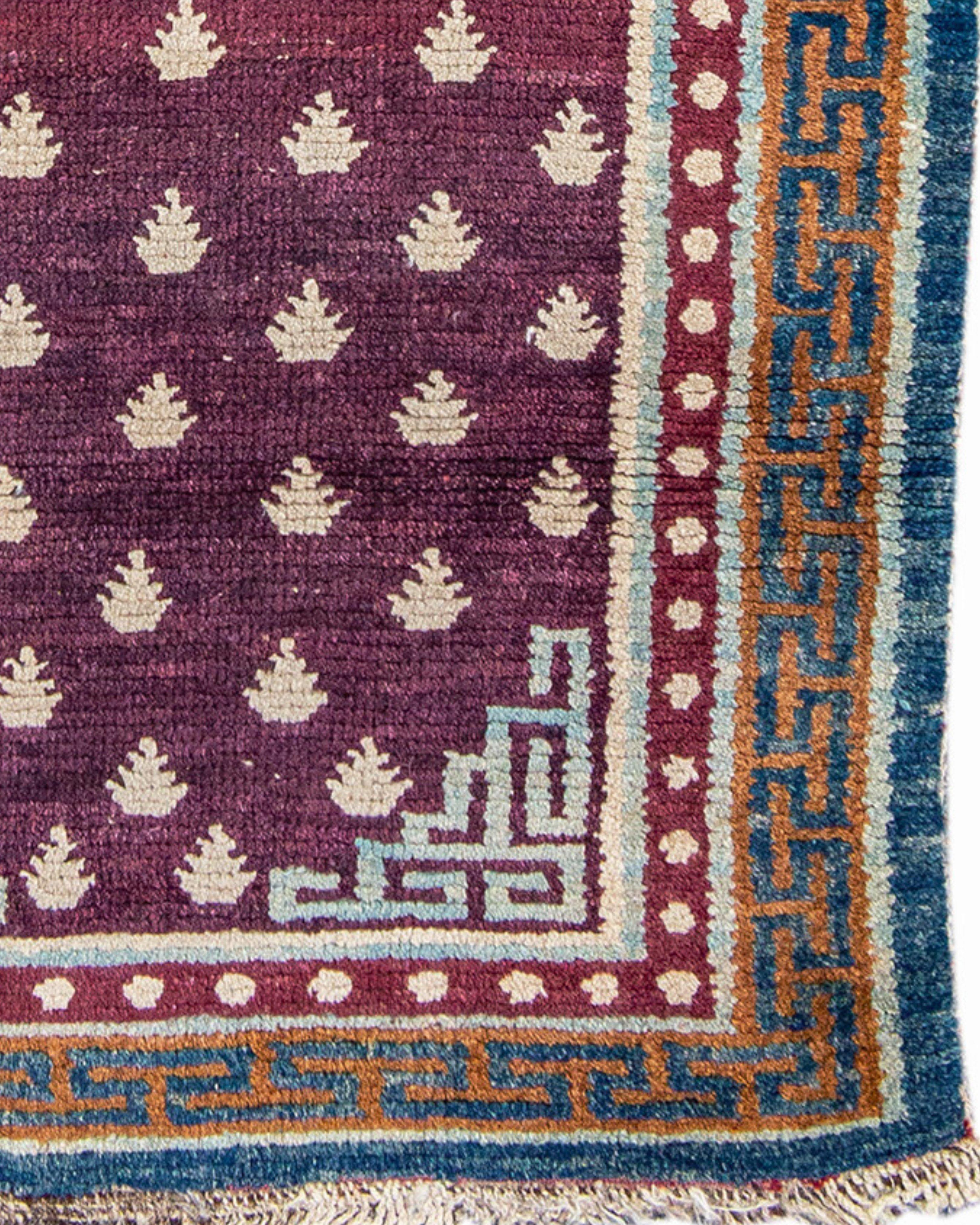 Wool Antique Tibetan Rug, Mid-19th Century For Sale