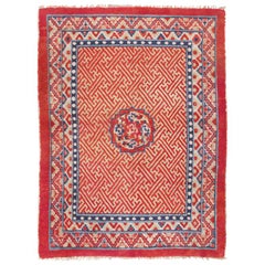 Antique Tibetan Rug. Size: 4 ft 2 in x 5 ft 8 in (1.27 m x 1.73 m)