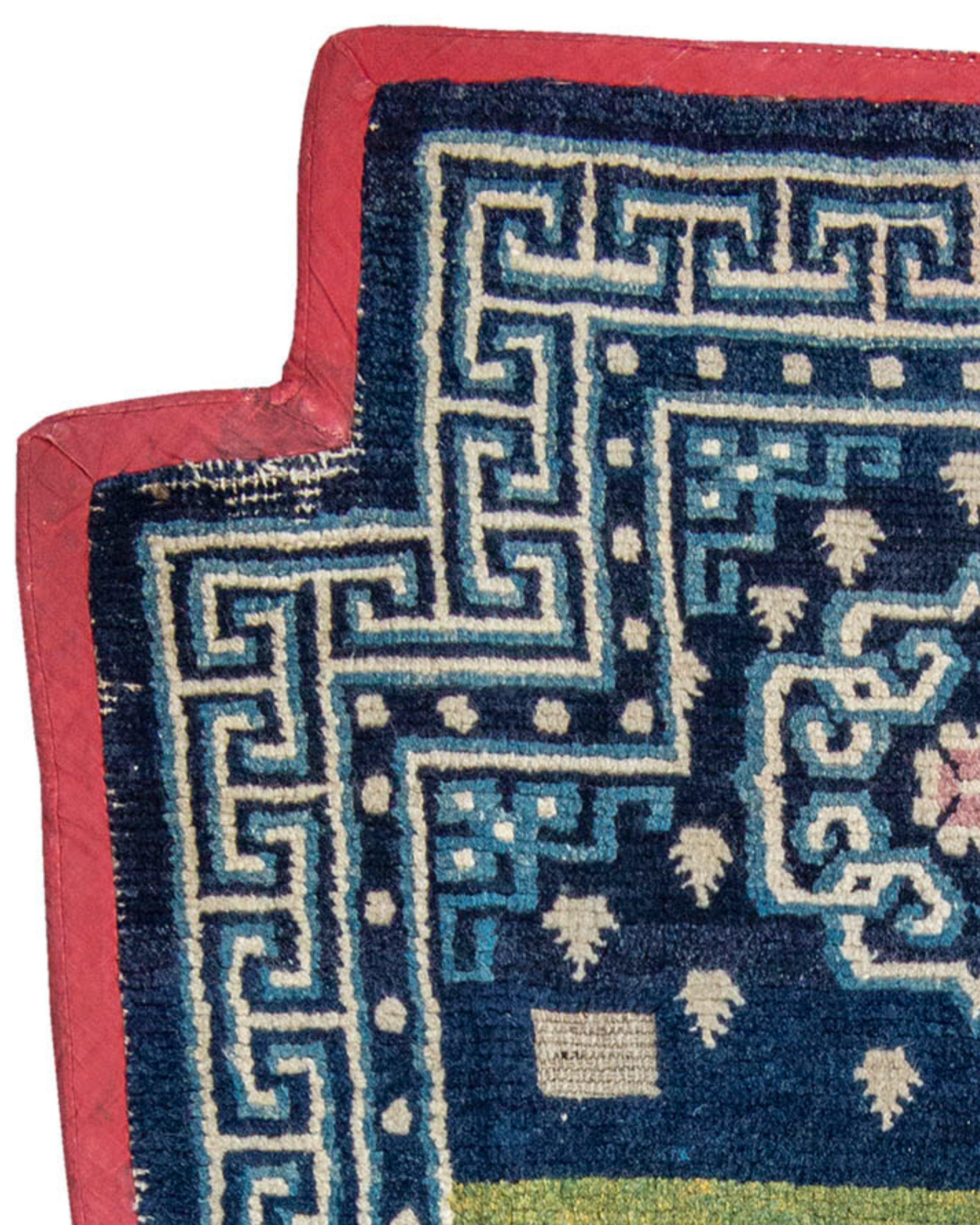 Chinese Antique Tibetan Saddle Rug, Late 19th Century For Sale