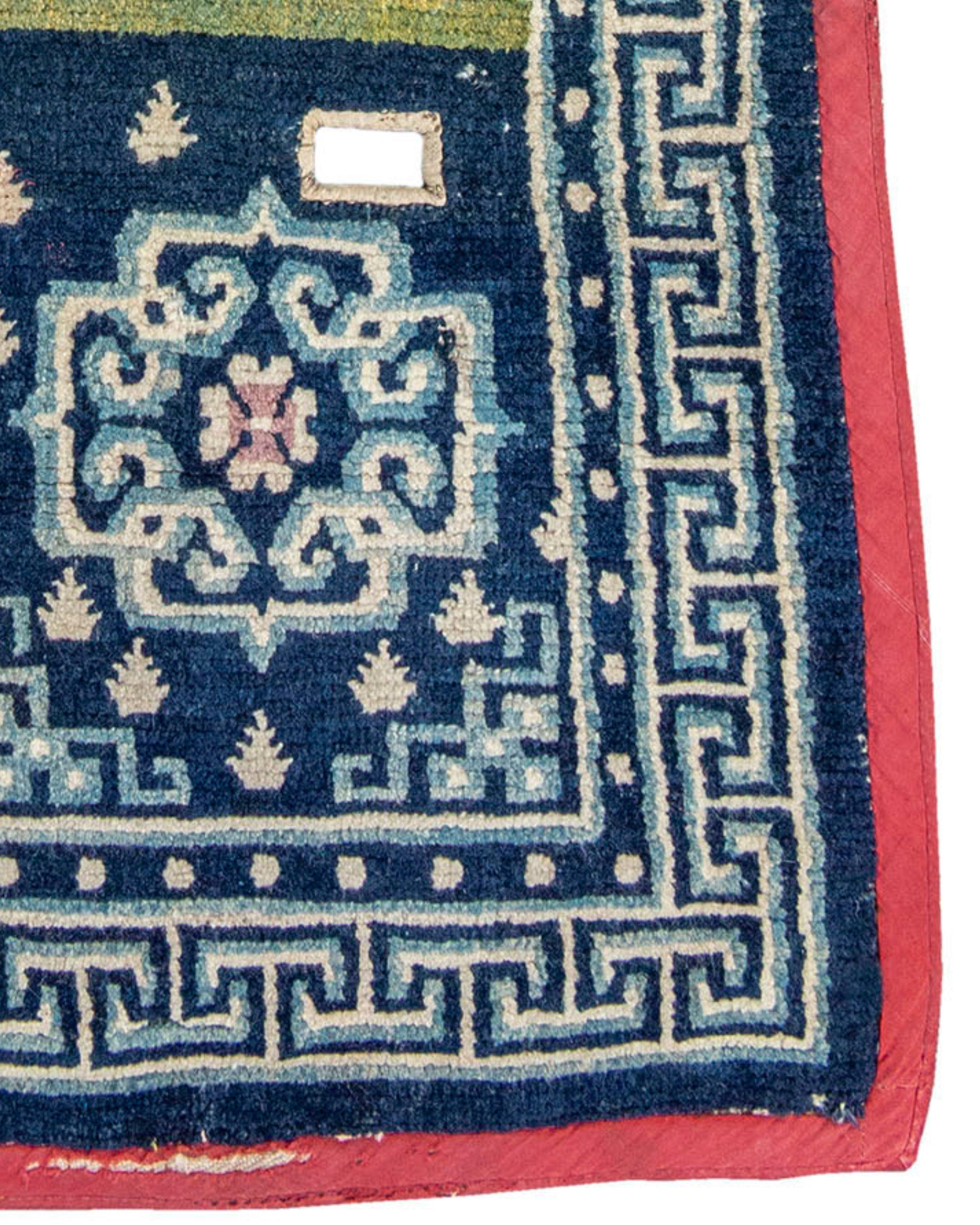 Antique Tibetan Saddle Rug, Late 19th Century In Good Condition For Sale In San Francisco, CA