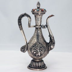 Antique Tibetan Silver Ceremonial Ewer