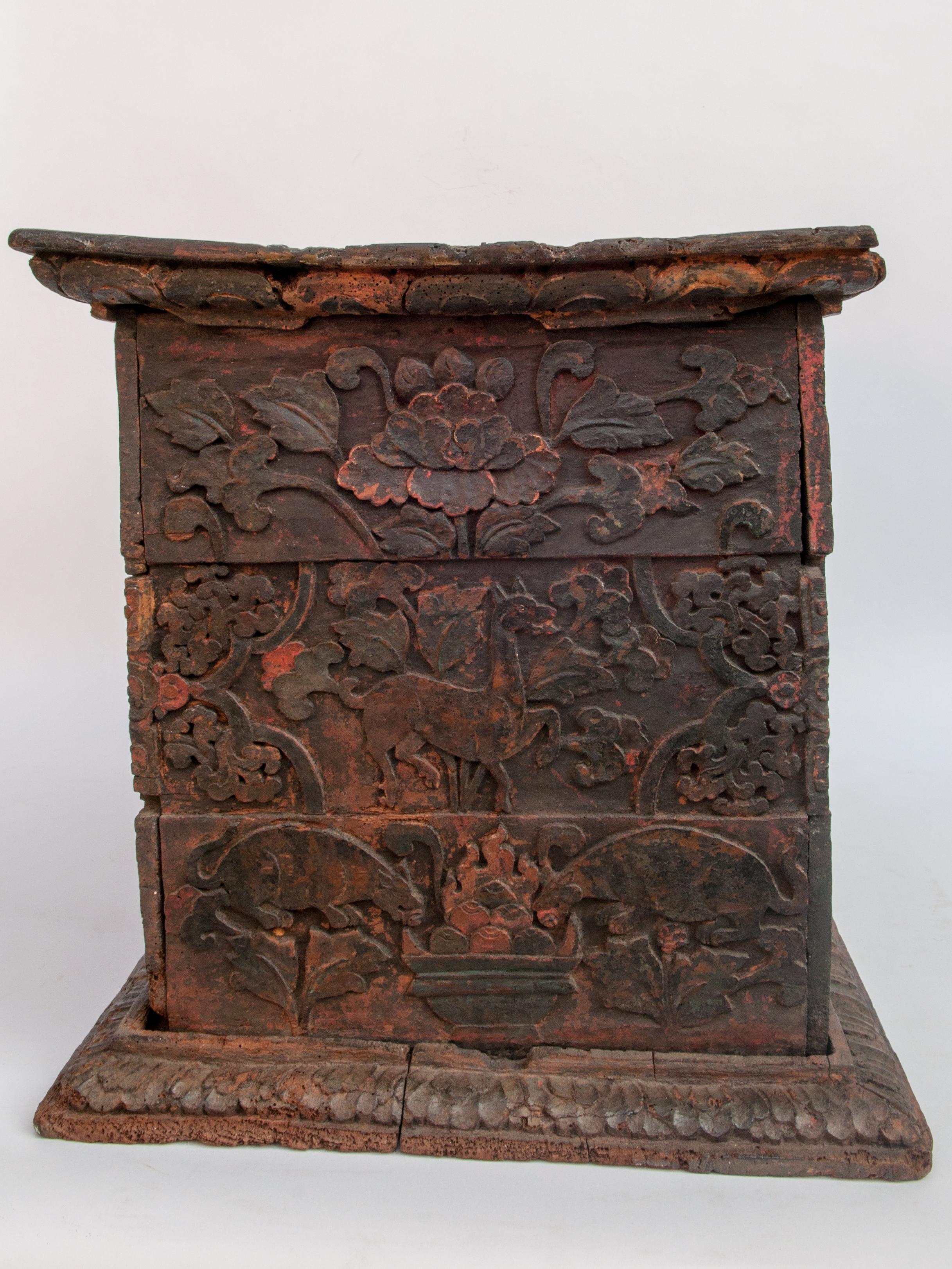 Antique Tibetan Style Religious Storage Box from Bhutan, 19th Century or Earlier 6