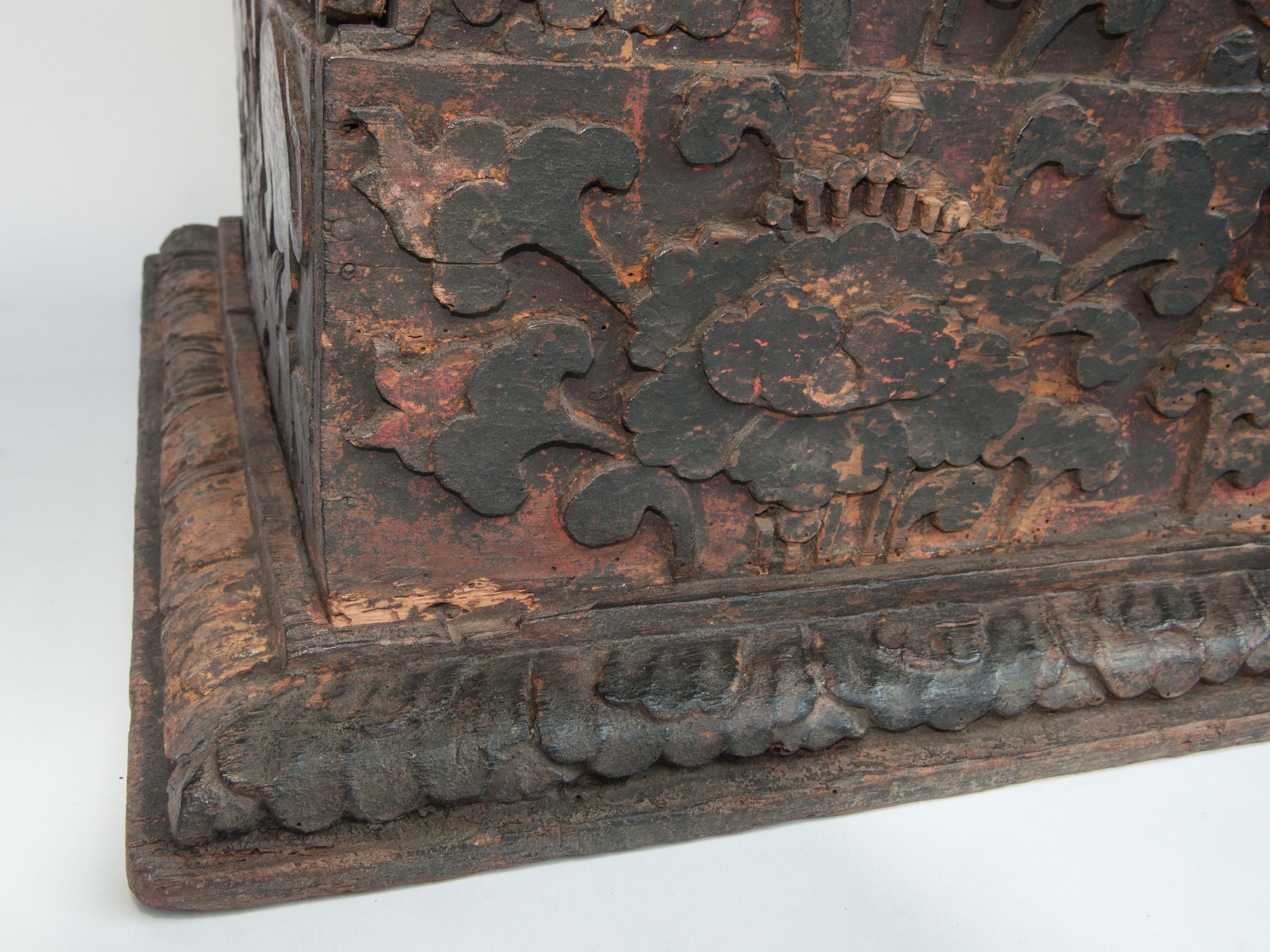 Bhutanese Antique Tibetan Style Religious Storage Box from Bhutan, 19th Century or Earlier
