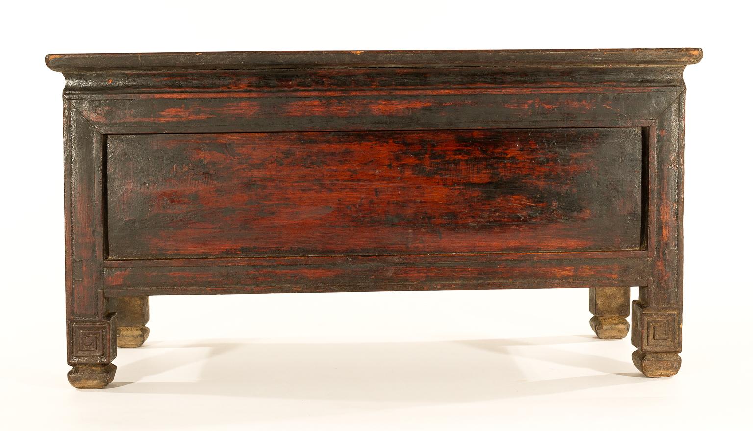 Antique Tibetan Wooden Tea Table, Storage Box or Chest For Sale 2