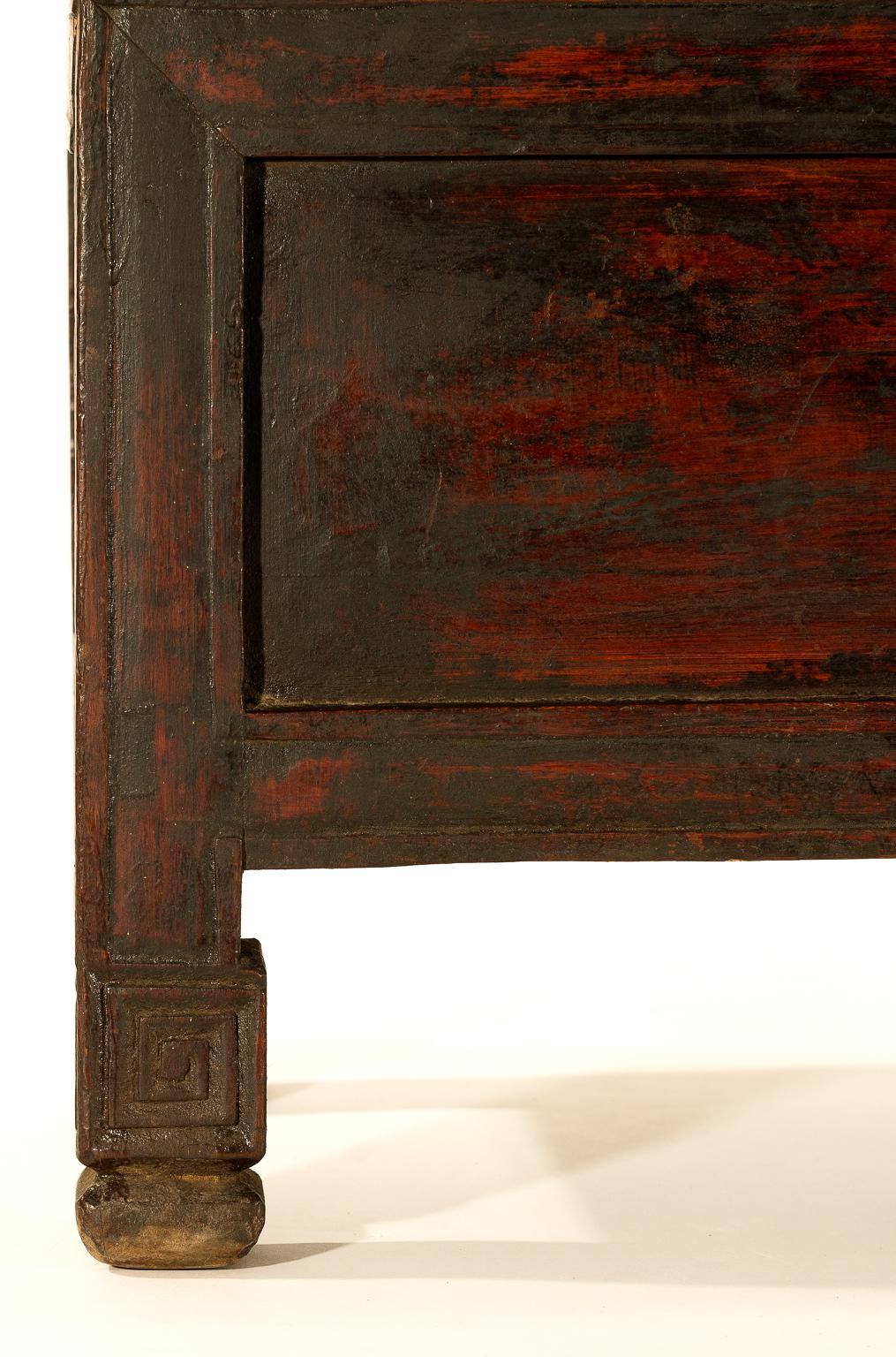 Antique Tibetan Wooden Tea Table, Storage Box or Chest For Sale 3