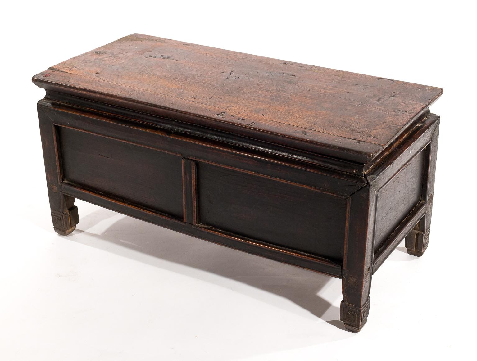 Totally handmade from beautiful hardwood with lots of patina, surface markings and cool vibe from over a century's use in Tibet. This piece is beautifully crafted with all dovetails wood details.