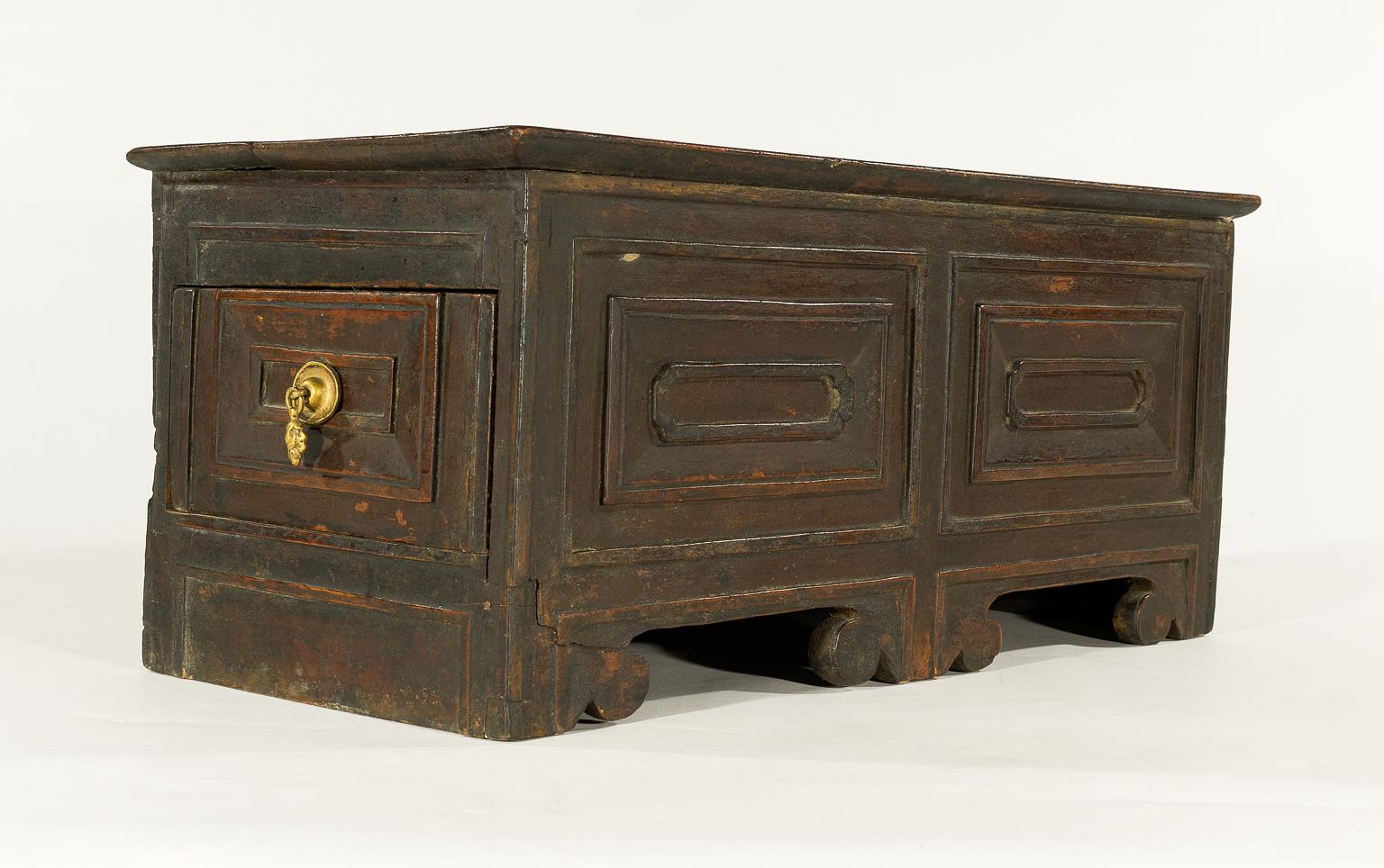 Hand-Crafted Antique Tibetan Tea Table or Storage Box For Sale