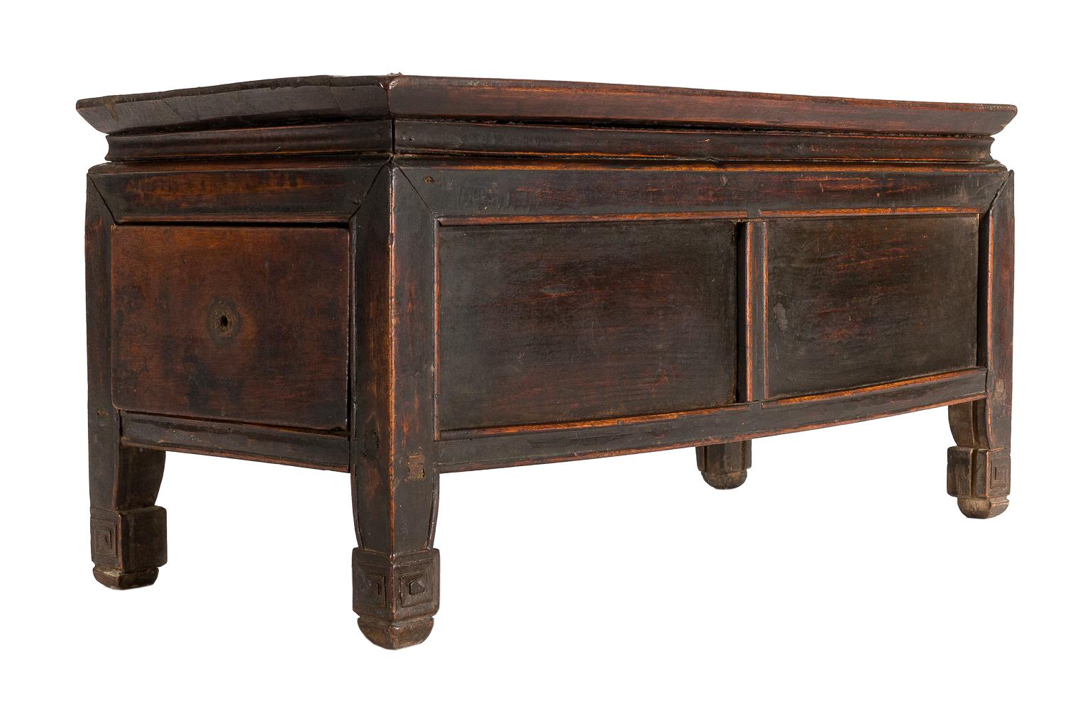 Wood Antique Tibetan Tea Table or Storage Box