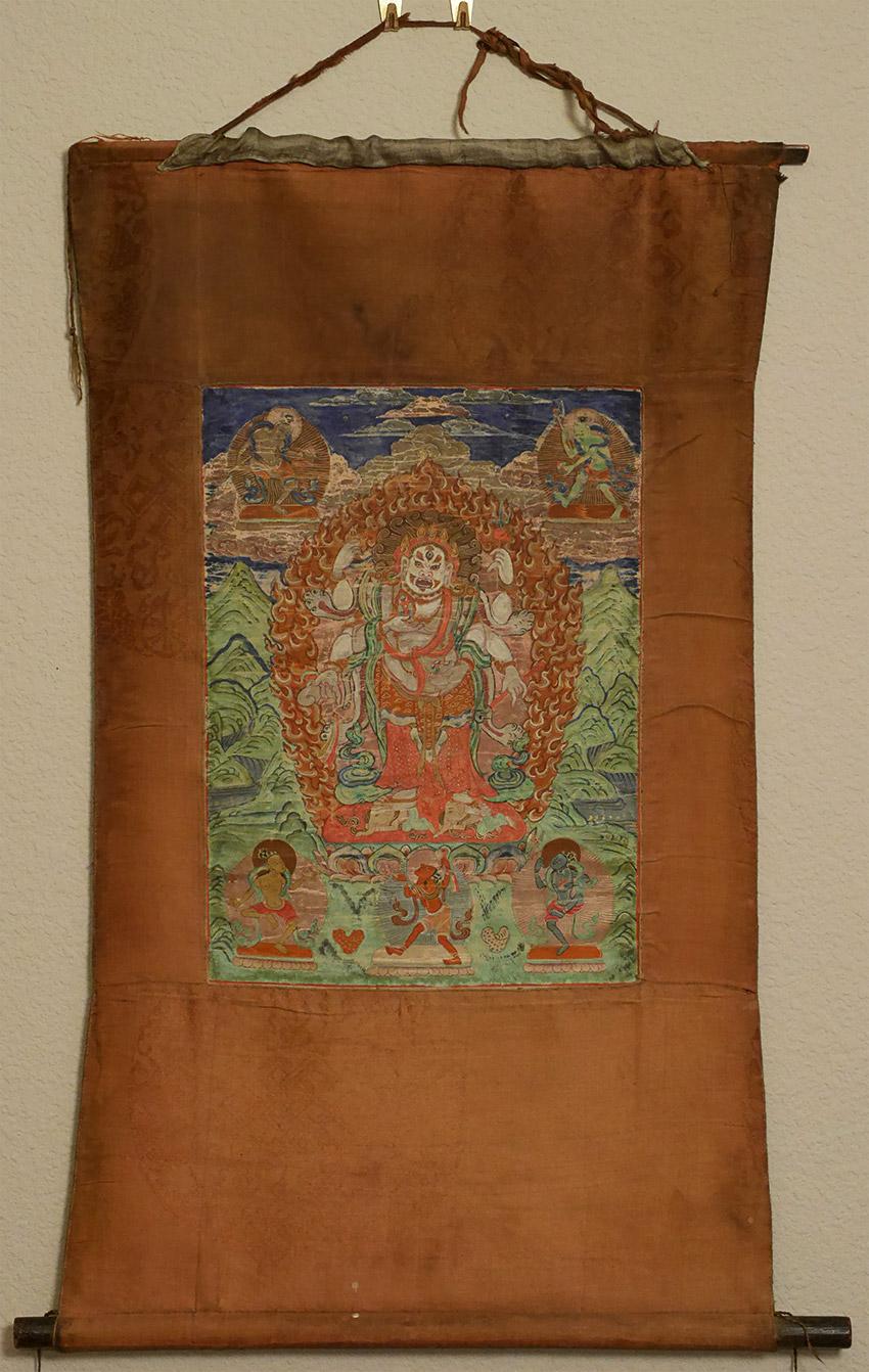 Antique Tibetan Thangka, 8098 In Good Condition In Ukiah, CA