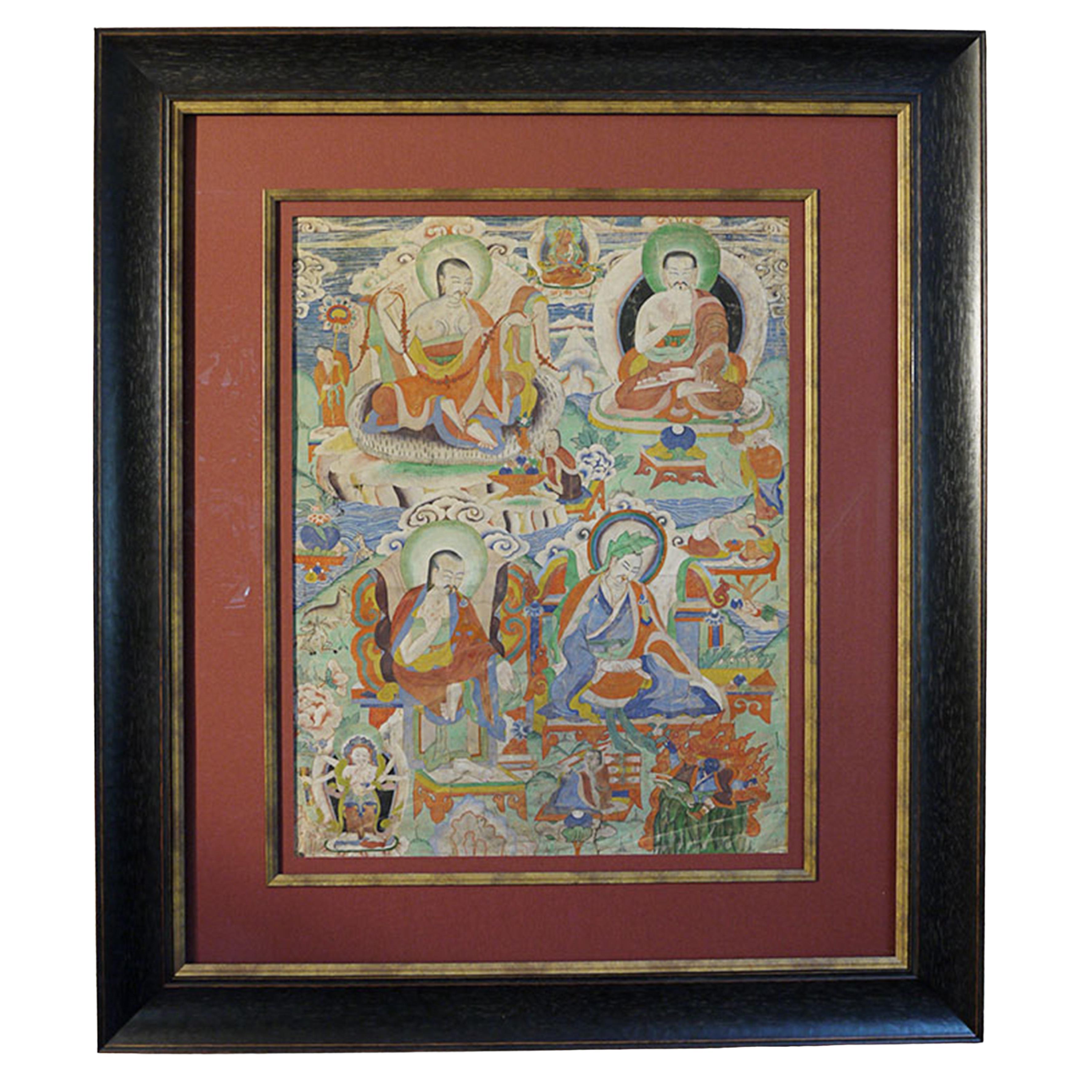 Antique Tibetan Thangka, Fabric Art, 18th/19th Century