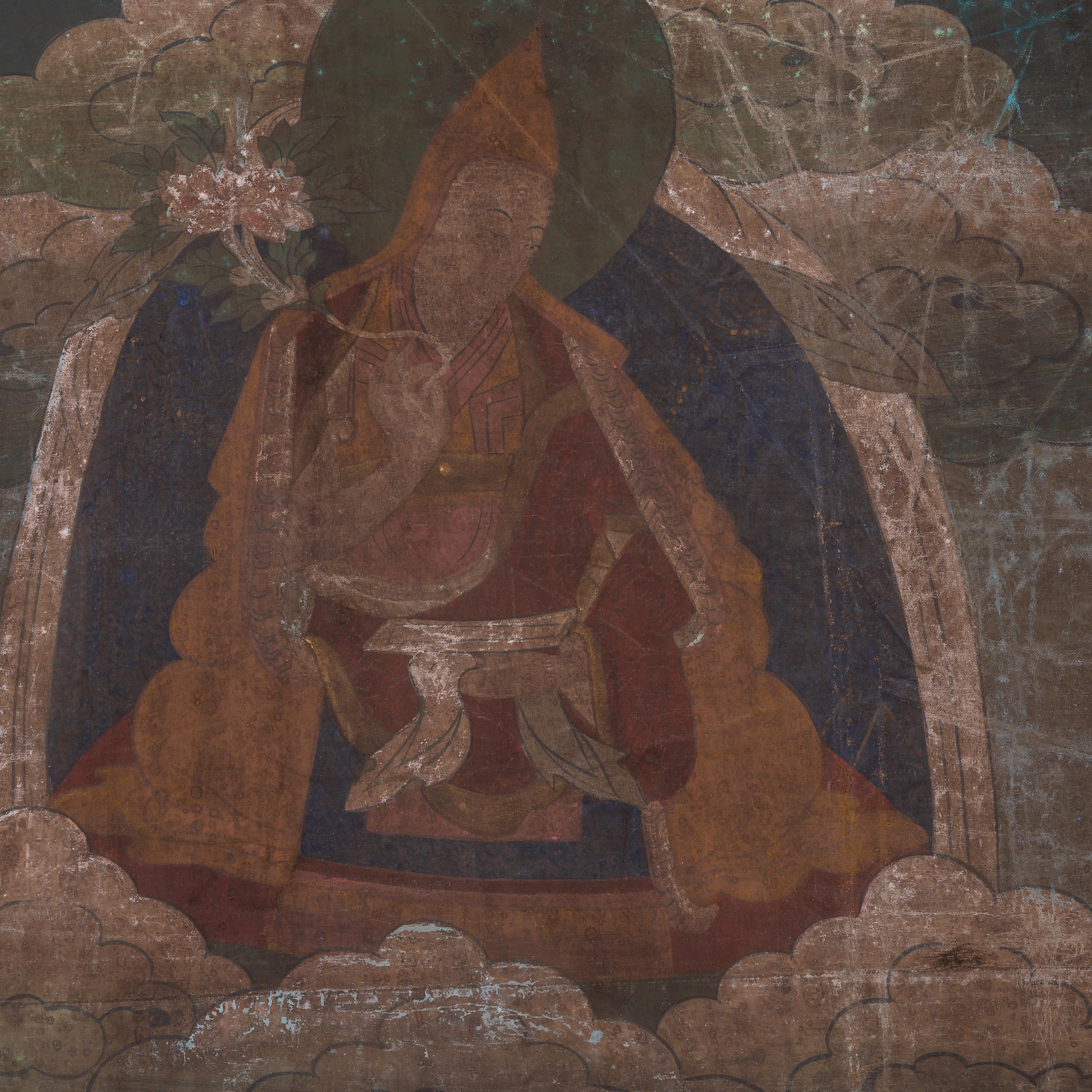 Linen Antique Tibetan Thangka For Sale