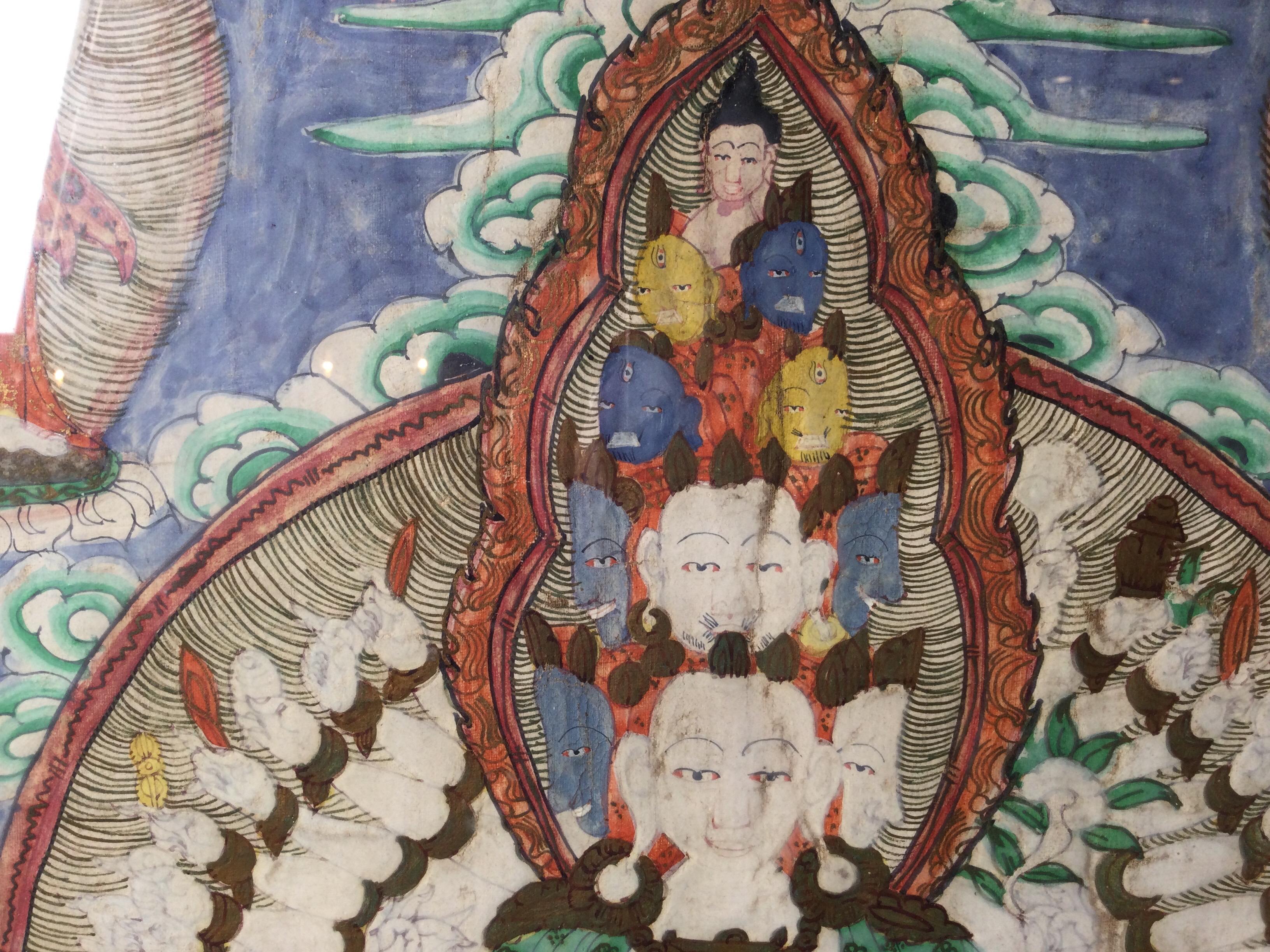 Tibétain Ancienne tibétaine batike représentant une divinité en vente