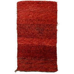 Antico tappeto tibetano Wangden con campo aperto rosso