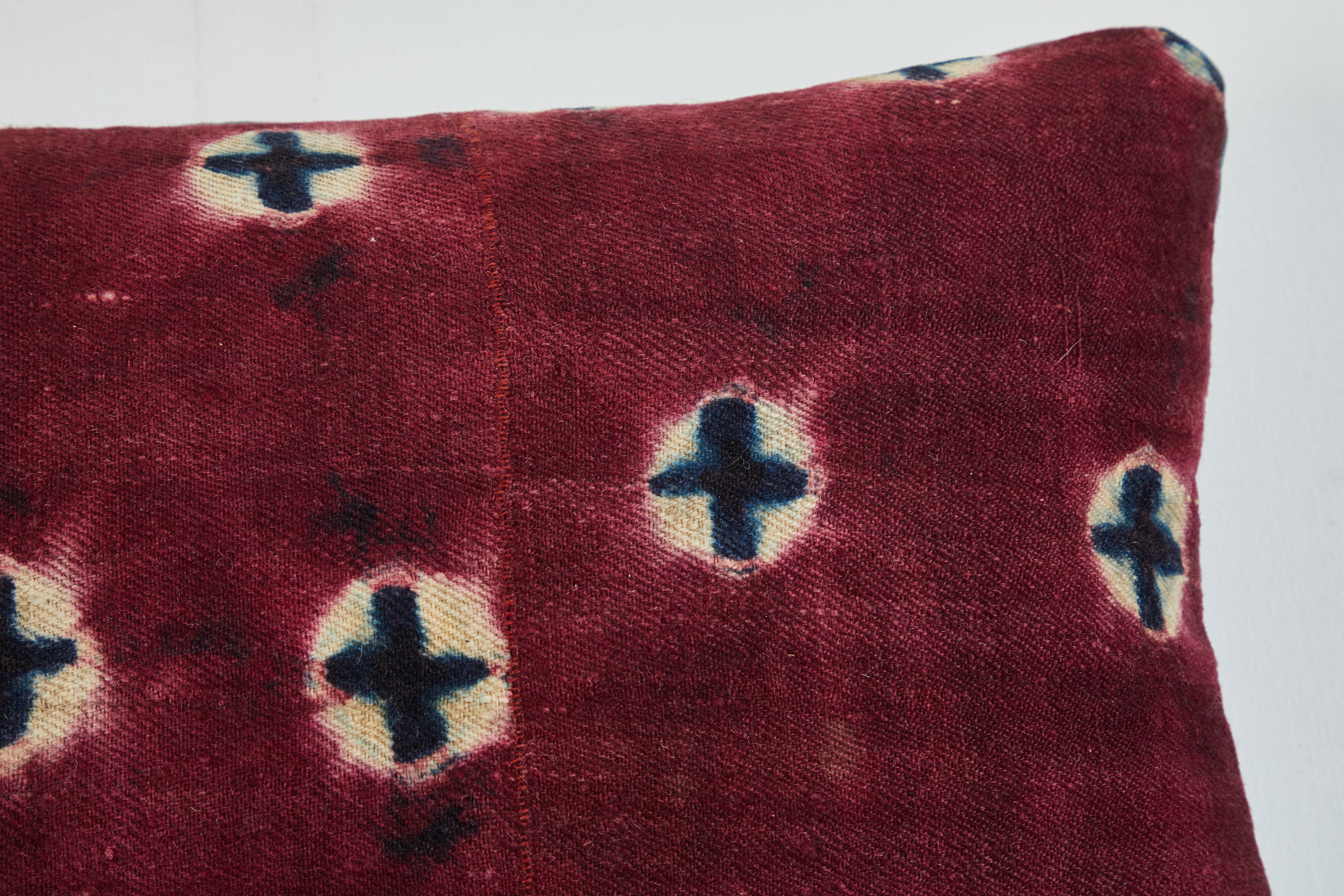 Hand-Woven Antique Tibetan Yak Wool Pillow For Sale