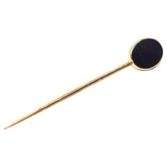 Antique Tie Pin Made in Gold with Black Enamel on it