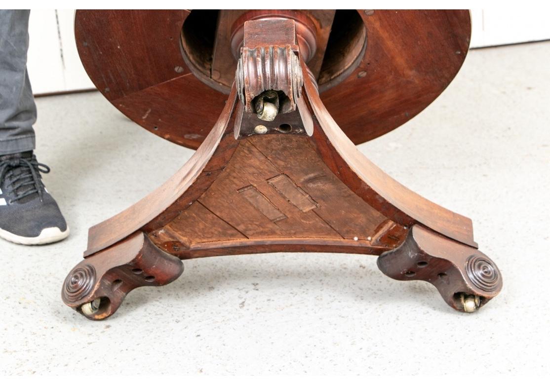 Antique Tiered Burled Mahogany Rotating Center Table with Cellerette For Sale 1