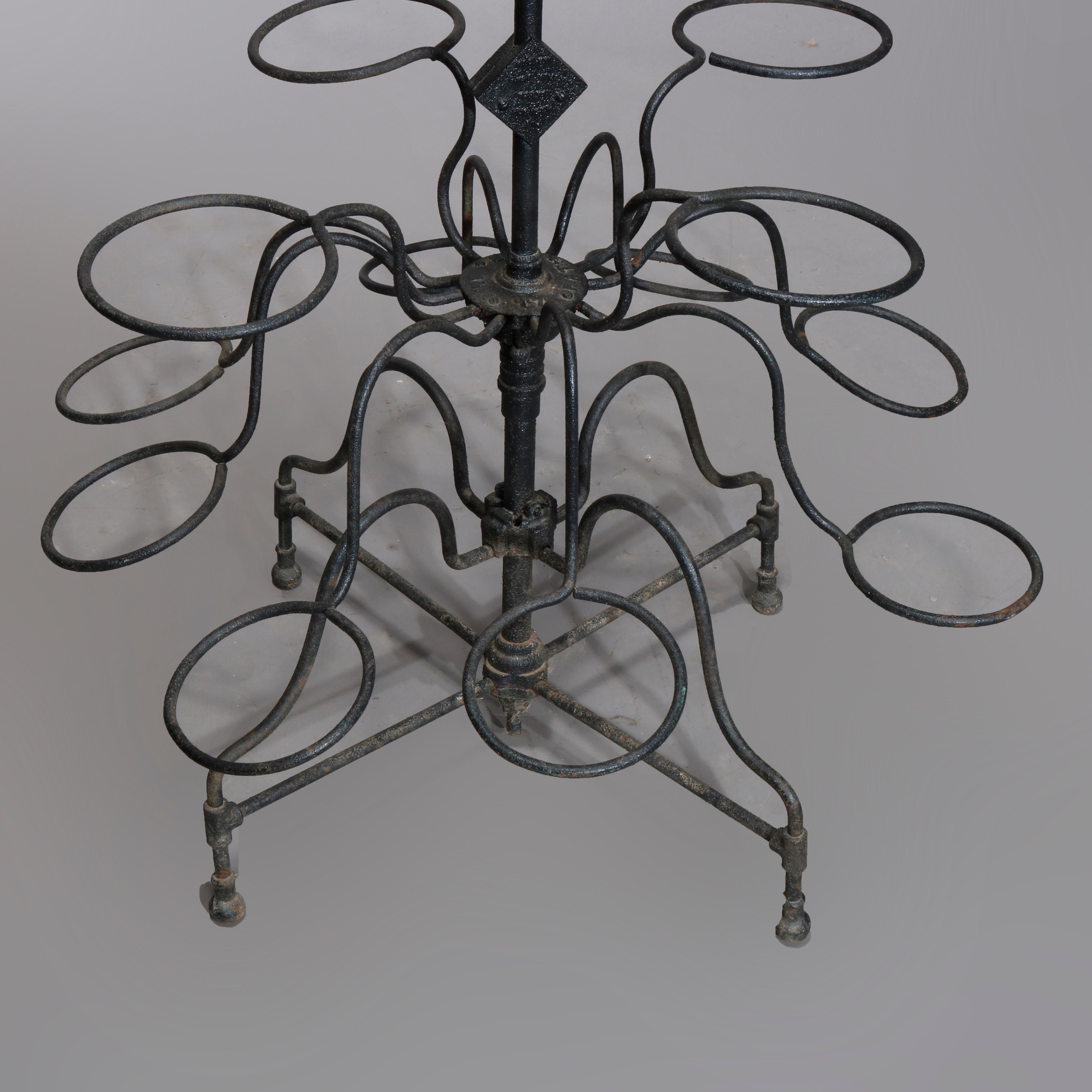 American Antique Tiered Wrought Iron Patio Garden Plant Display Stand, circa 1890