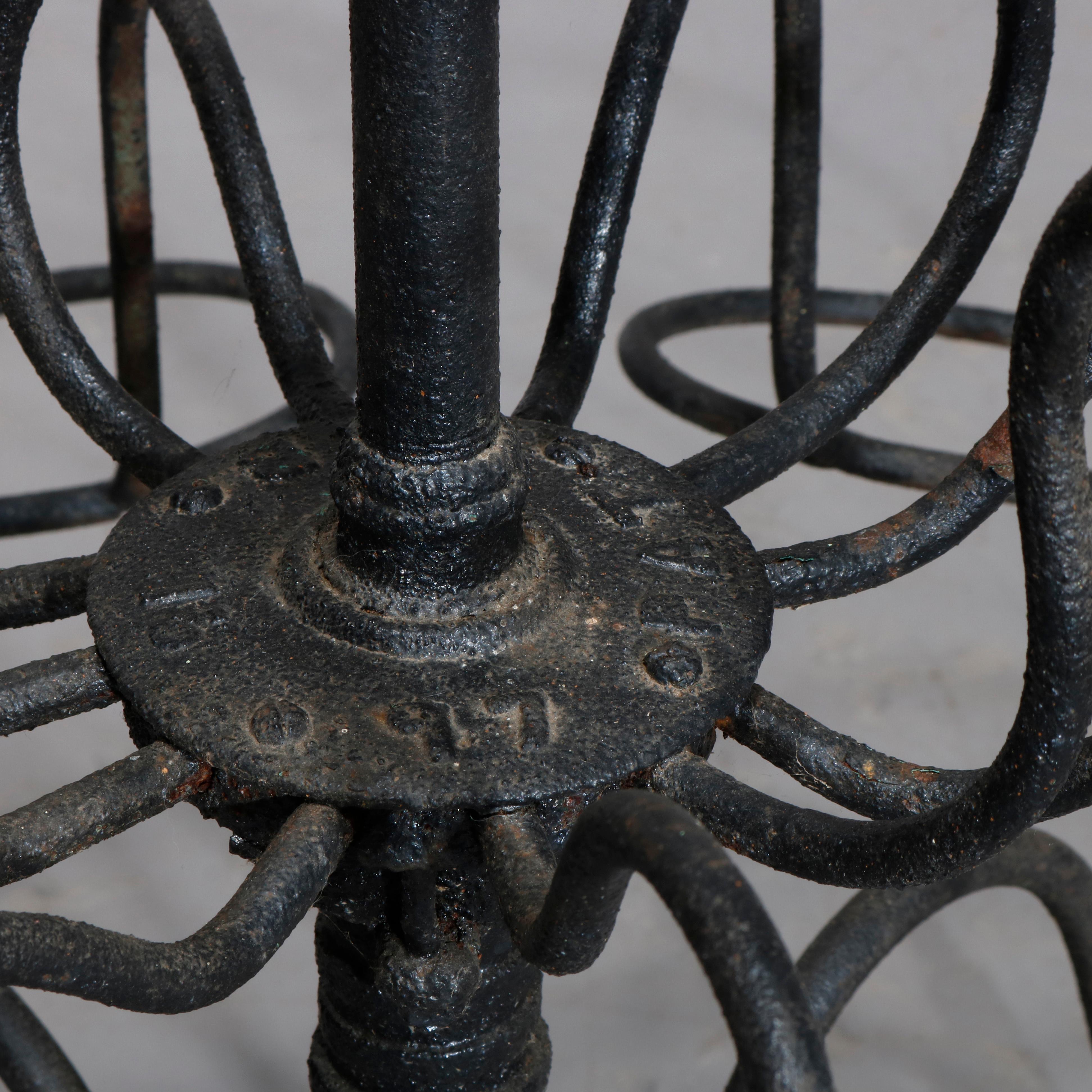 Antique Tiered Wrought Iron Patio Garden Plant Display Stand, circa 1890 1