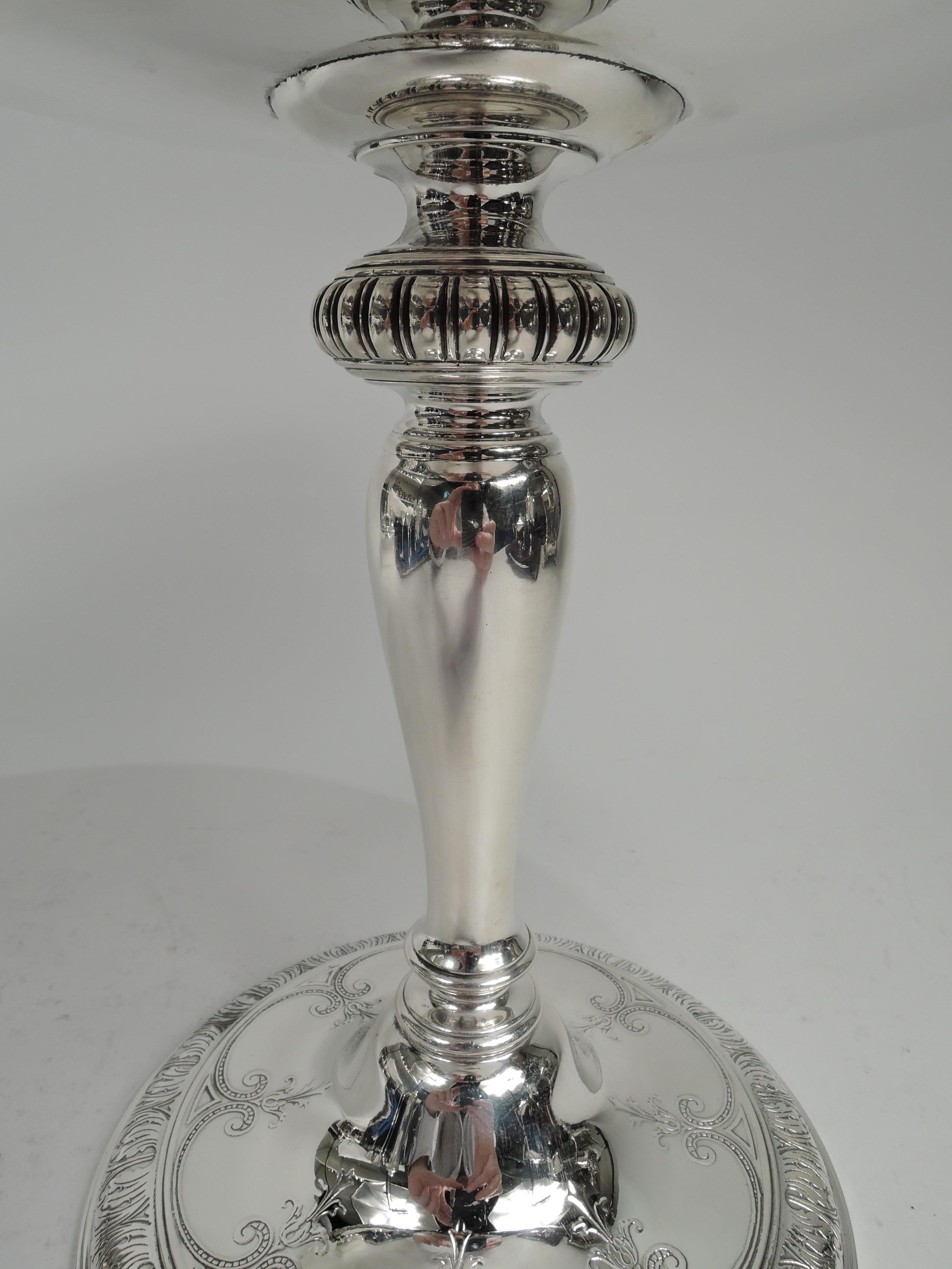 20th Century Antique Tiffany Aesthetic Sterling Silver Centerpiece Compote