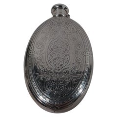 Antique Tiffany Aesthetic Sterling Silver Flask