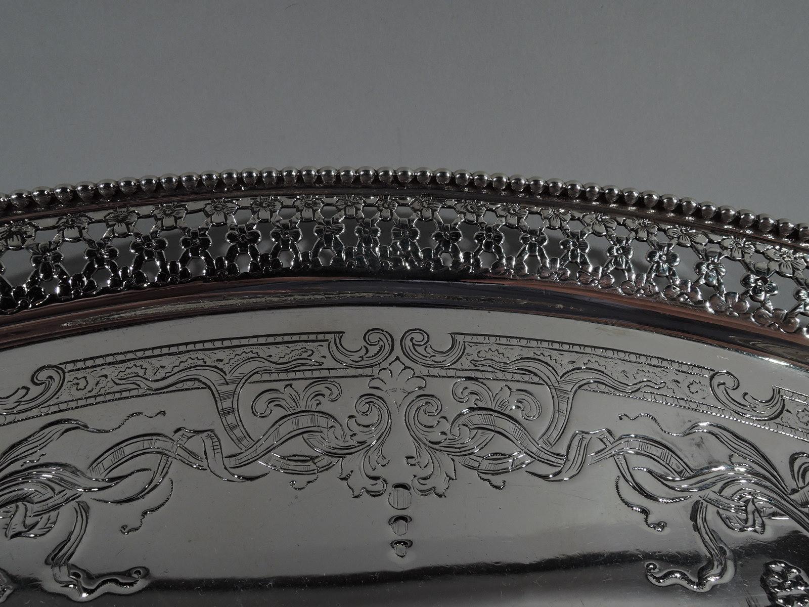 American Antique Tiffany Aesthetic Sterling Silver Salver Tray