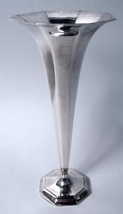 Antique Tiffany American Art Deco Sterling Silver 9-Inch Vase