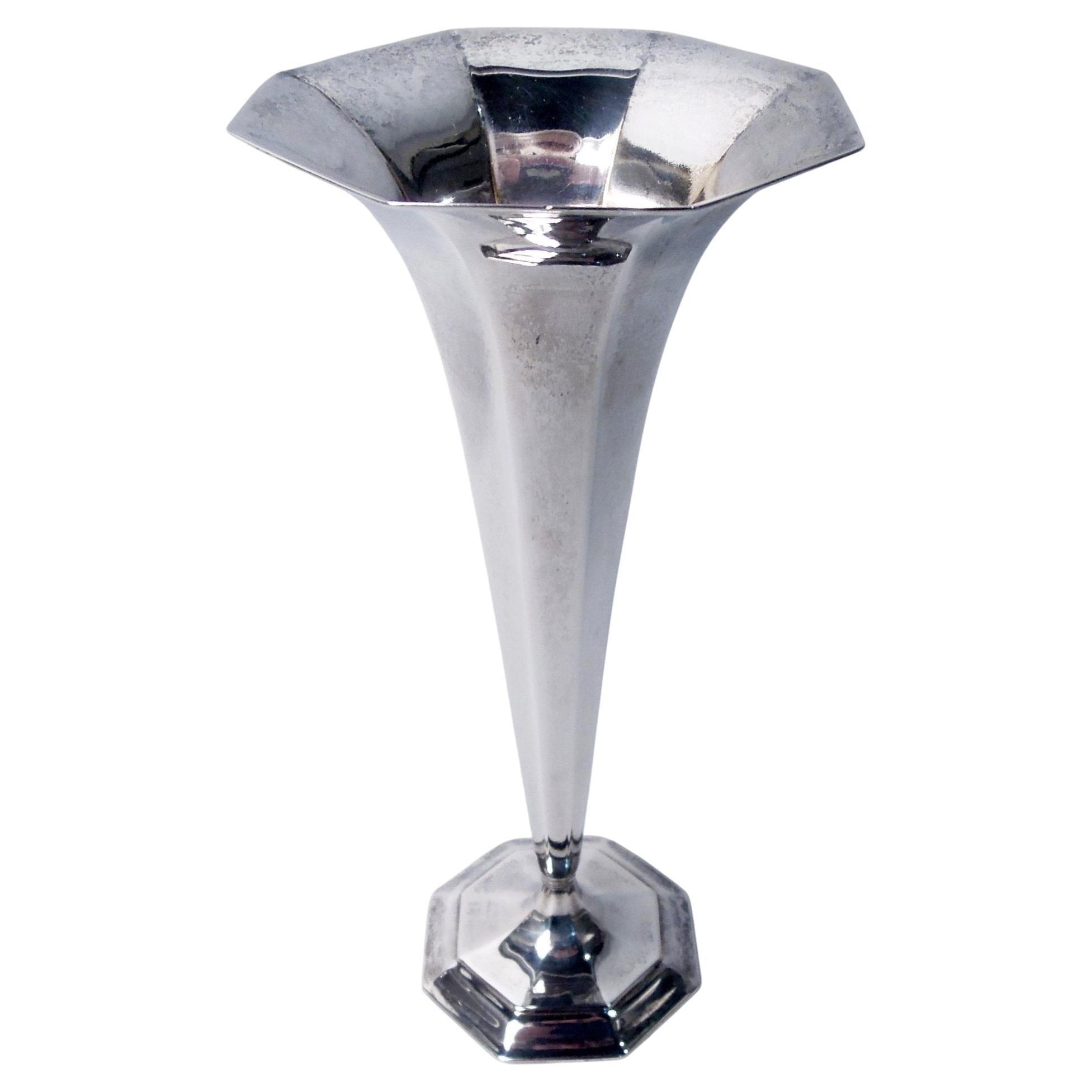 Antique Tiffany American Art Deco Sterling Silver 9-Inch Vase