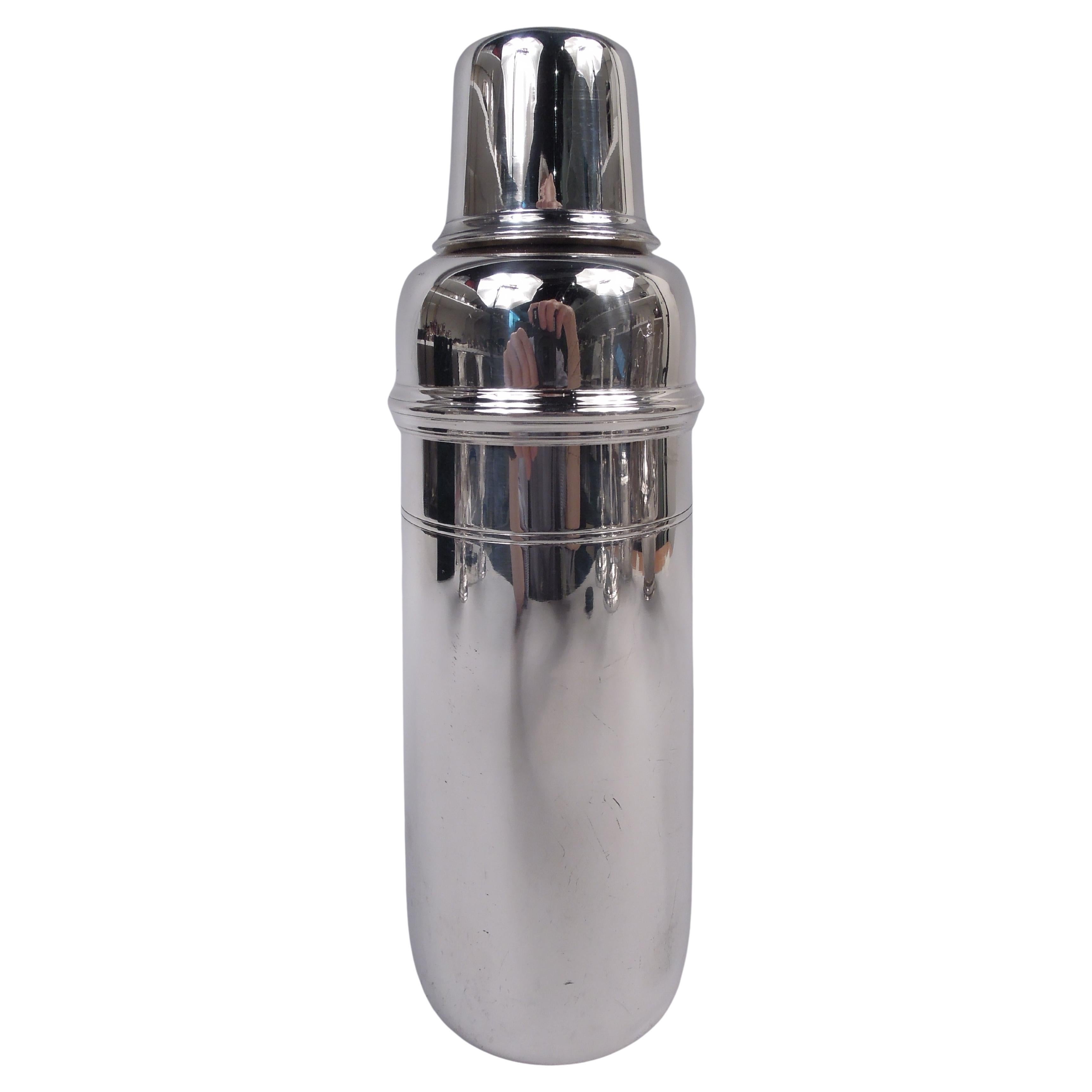 Antique Tiffany American Art Deco Sterling Silver Cocktail Shaker For Sale