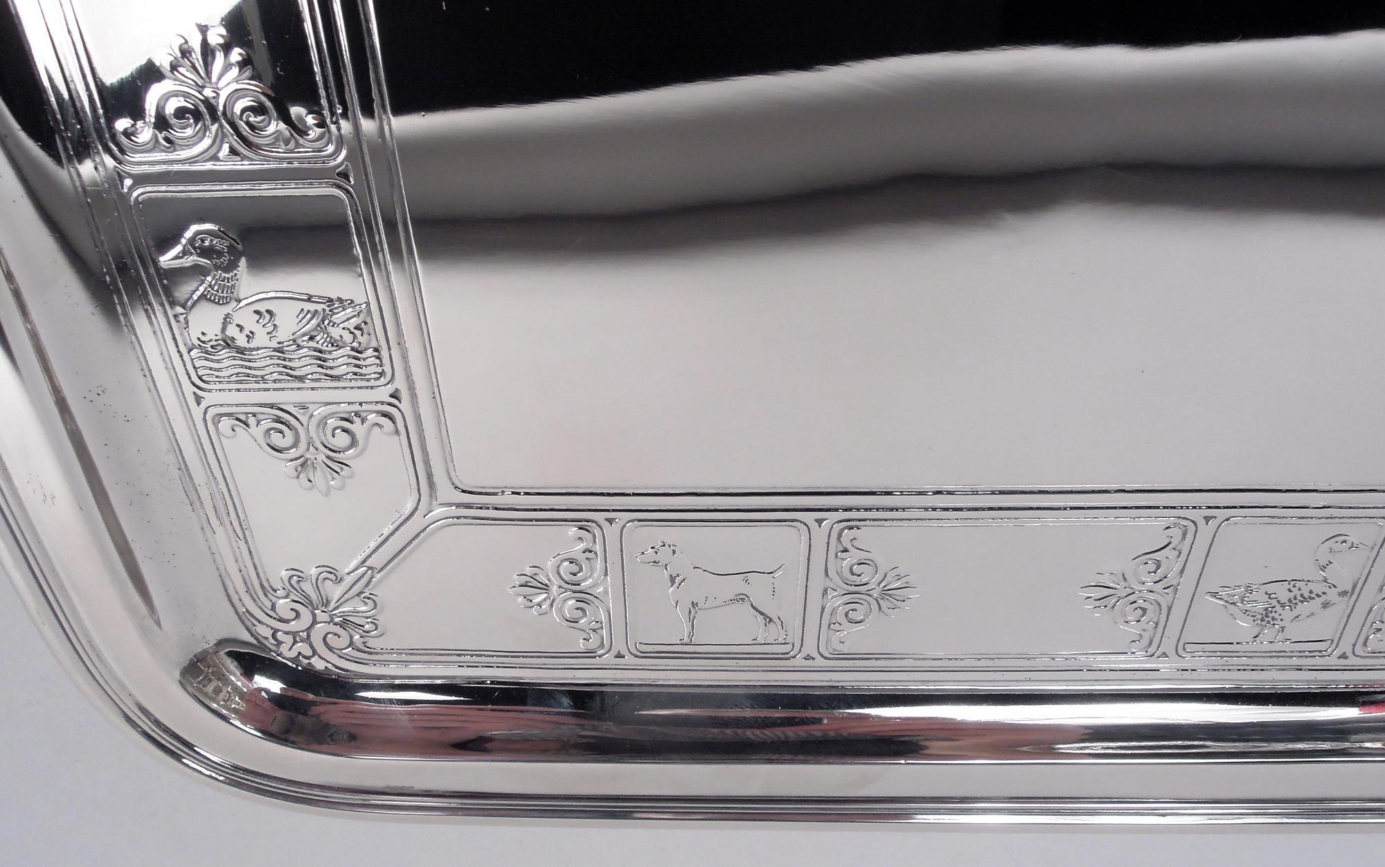 Plateau de toilette ancien en argent sterling Art Déco américain de Tiffany Bon état - En vente à New York, NY