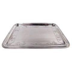 Bandeja antigua Tiffany American Art Decó de plata de ley para cuarto de niños