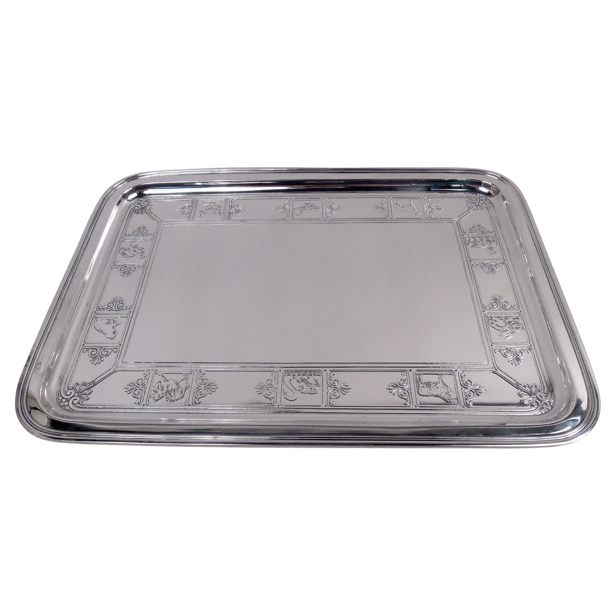 Antique Tiffany American Art Deco Sterling Silver Nursery Tray