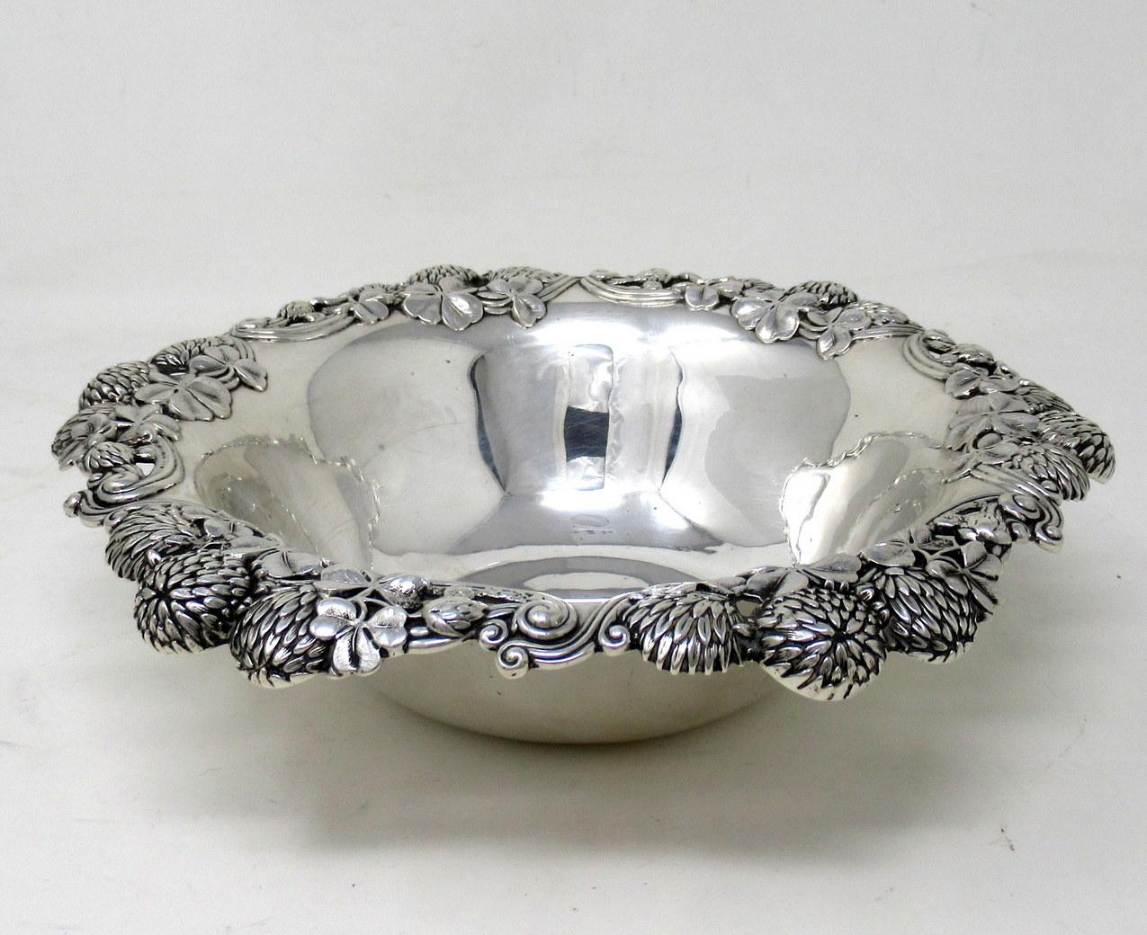 Cast Antique Tiffany American Art Nouveau Sterling Silver Bowl Centerpiece Shamrock