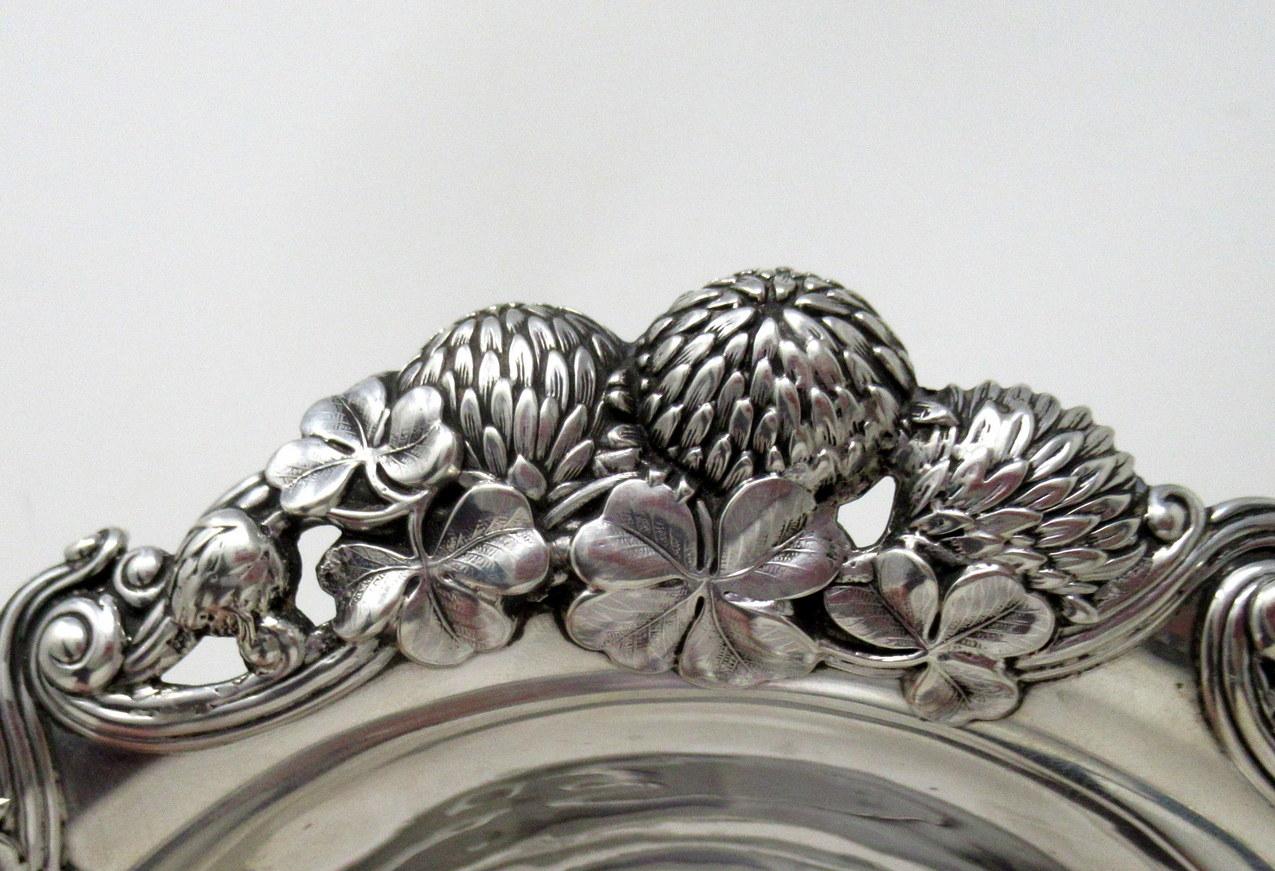 Antique Tiffany American Art Nouveau Sterling Silver Bowl Centerpiece Shamrock 1