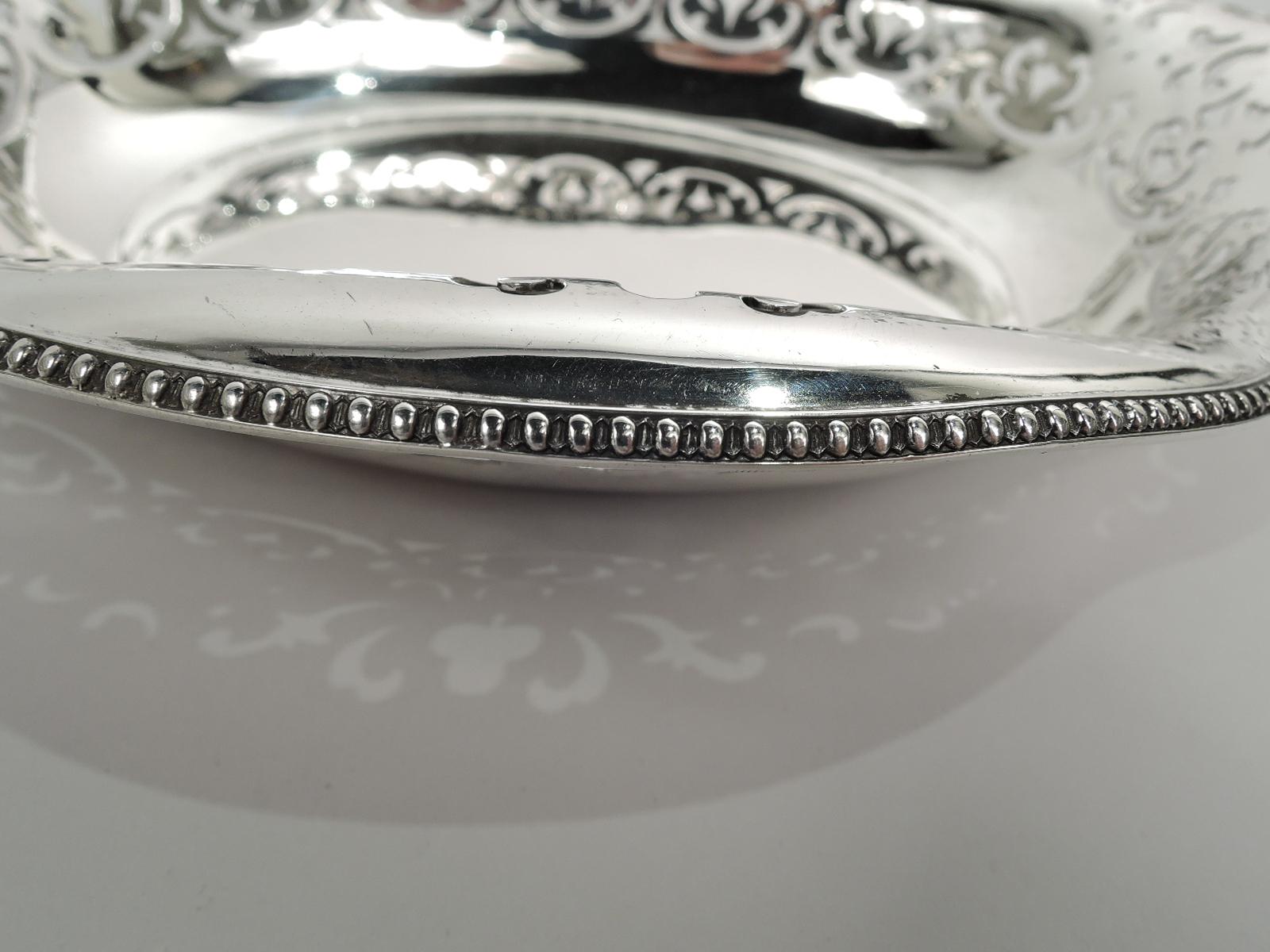 20th Century Antique Tiffany & Co. American Edwardian Pierced Sterling Silver Bowl