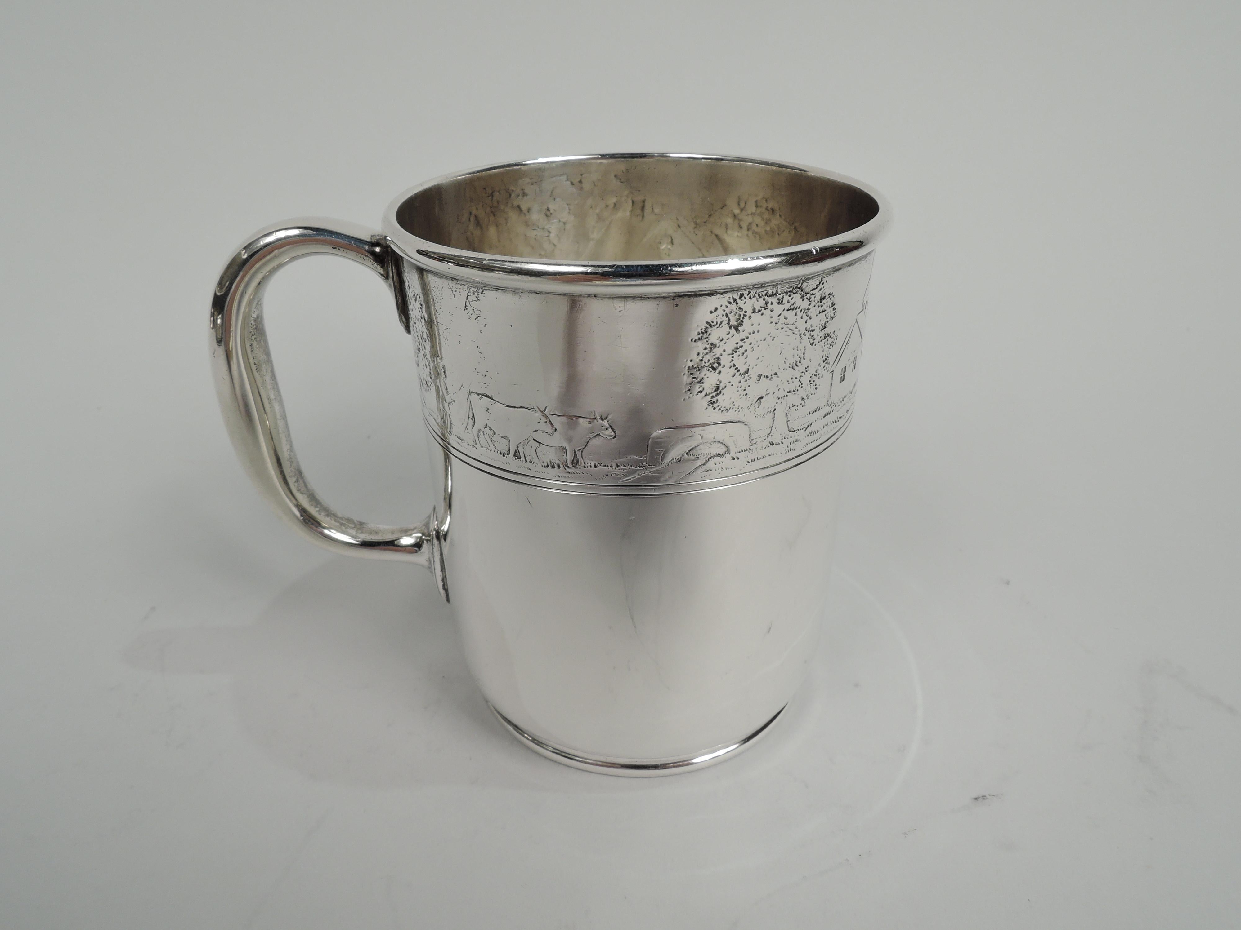 Antique Tiffany American Edwardian Sterling Silver Baby Cup In Excellent Condition In New York, NY