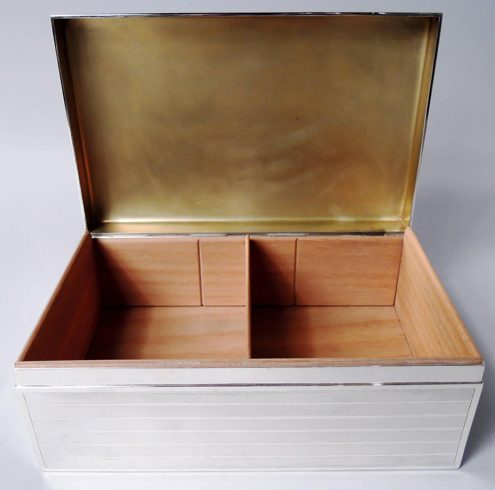 Caja para puros antigua Tiffany American Edwardian de plata de ley en venta 1