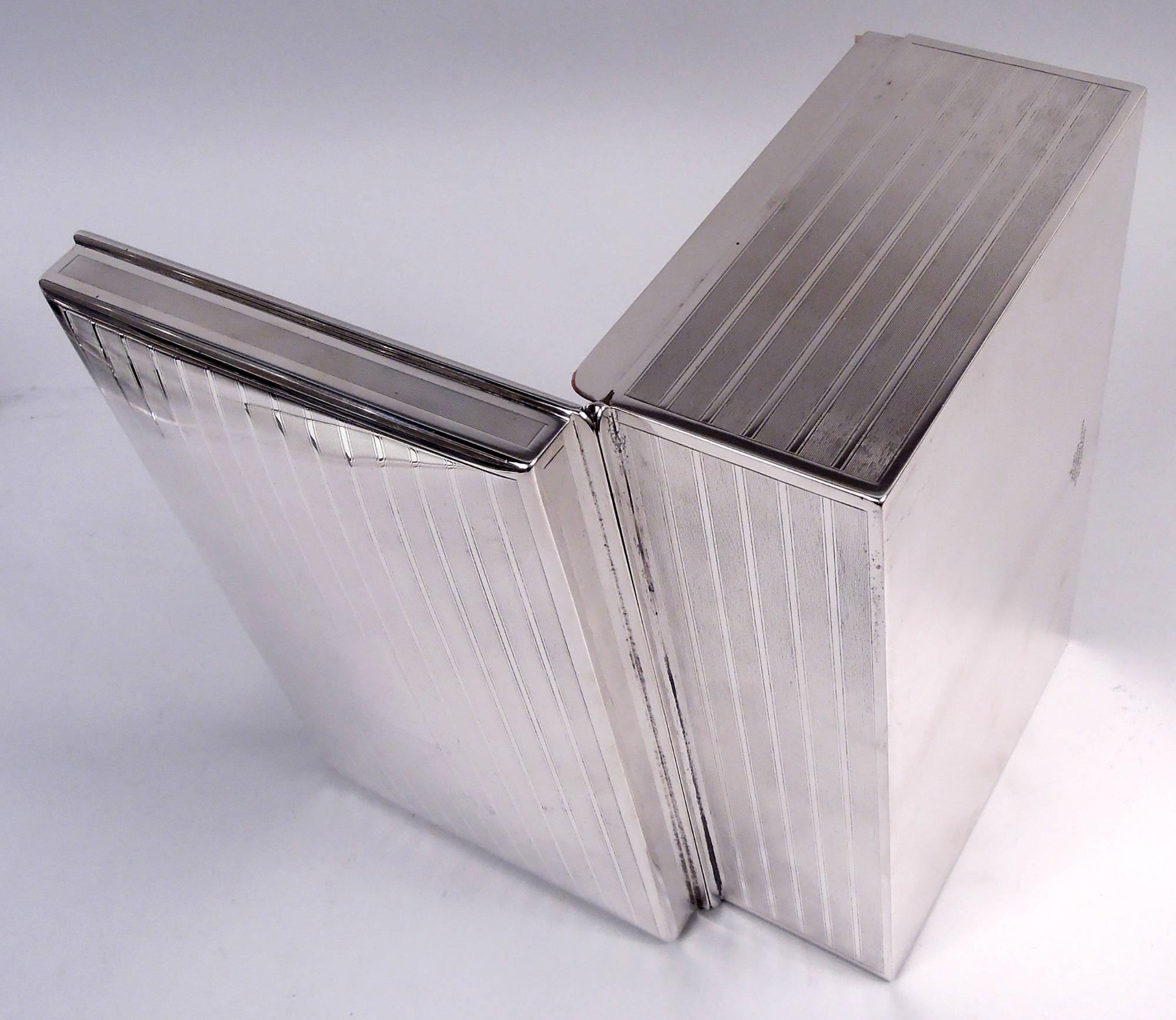 Caja para puros antigua Tiffany American Edwardian de plata de ley en venta 2
