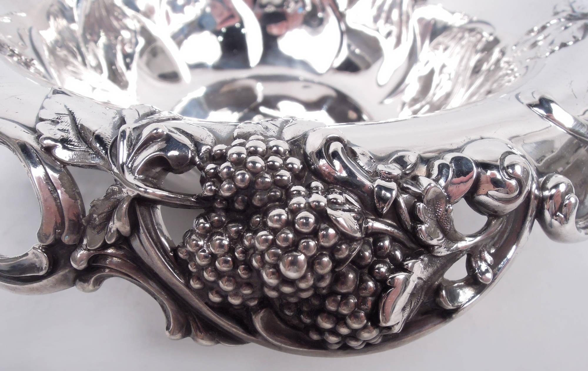 Early 20th Century Antique Tiffany American Gilded Age Sterling Silver Blackberry Bowl