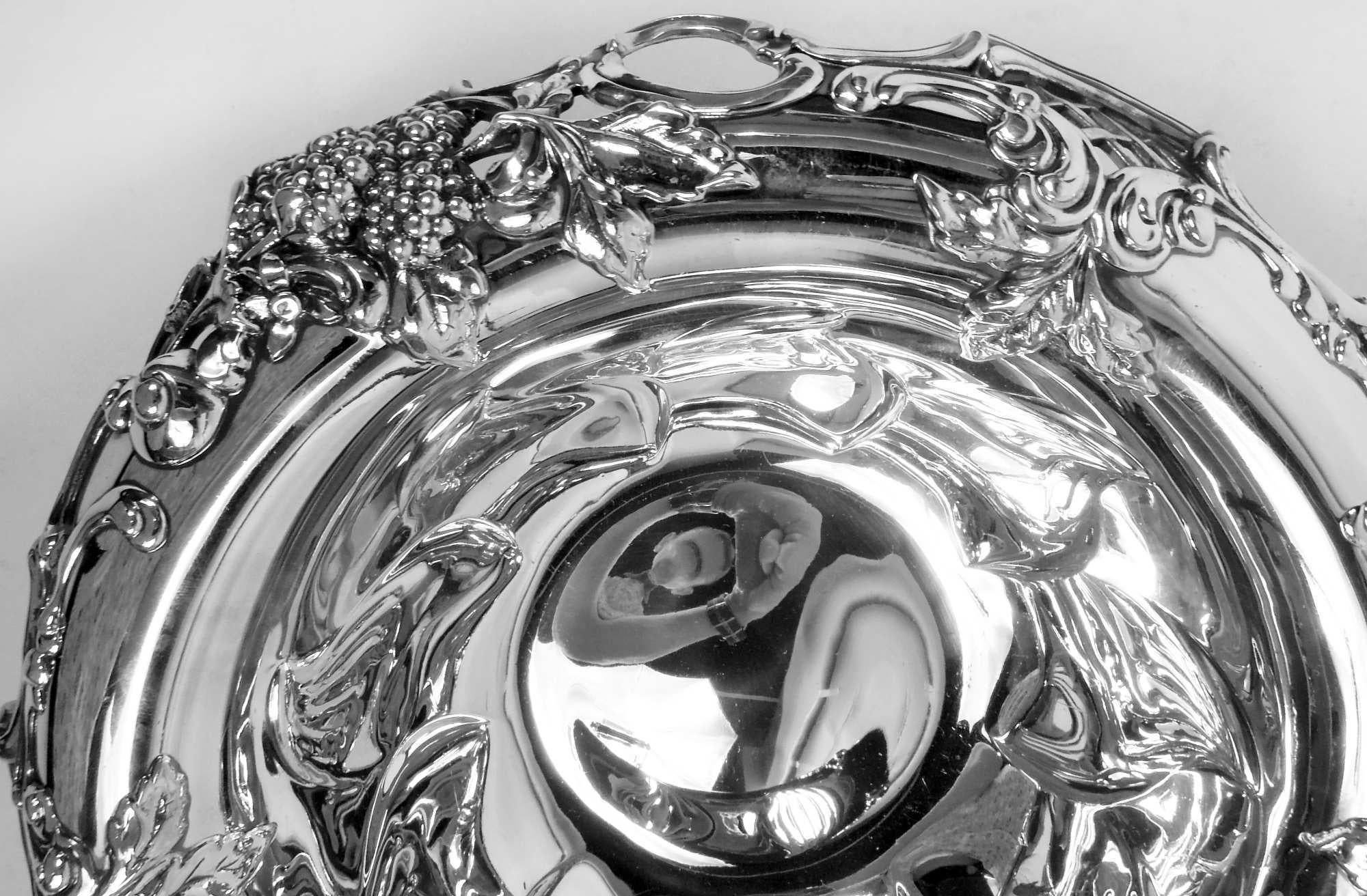 Antique Tiffany American Gilded Age Sterling Silver Blackberry Bowl 2