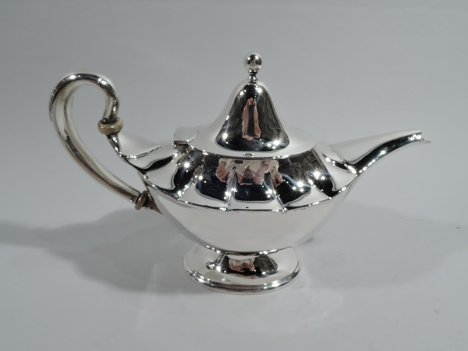 silver teapot lamp