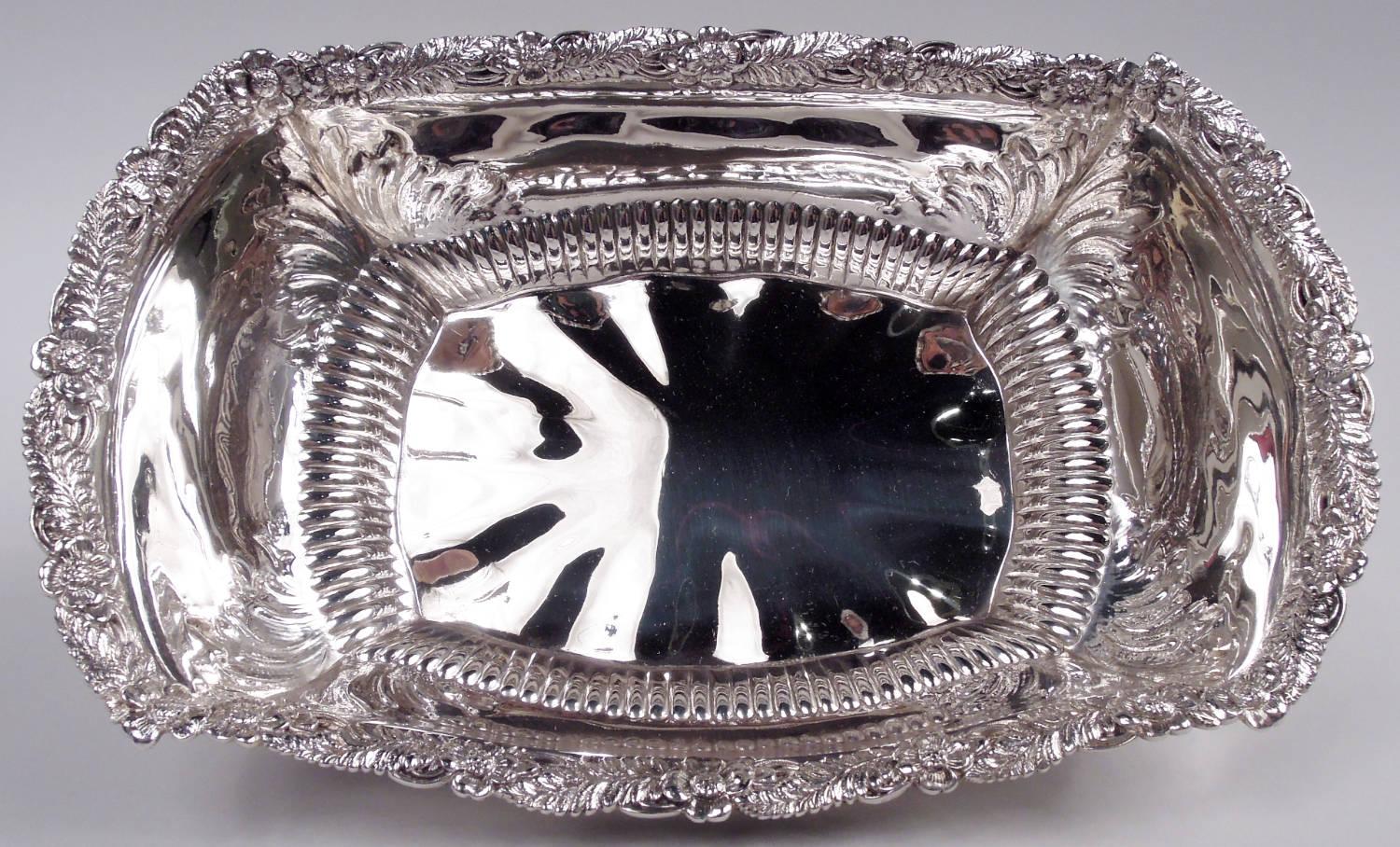 19th Century Antique Tiffany American Victorian Classical Sterling Silver Roll Tray For Sale