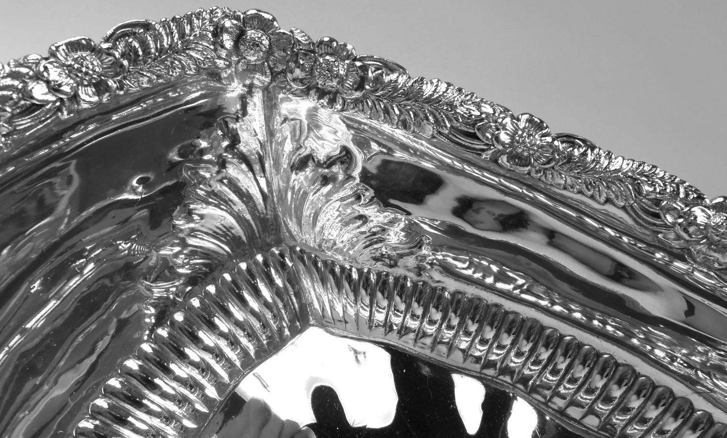 Antique Tiffany American Victorian Classical Sterling Silver Roll Tray For Sale 1